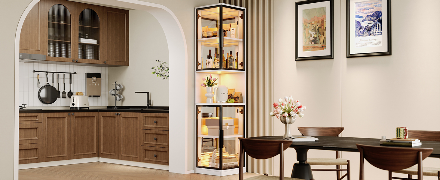 Vitrine vitrée design blanc