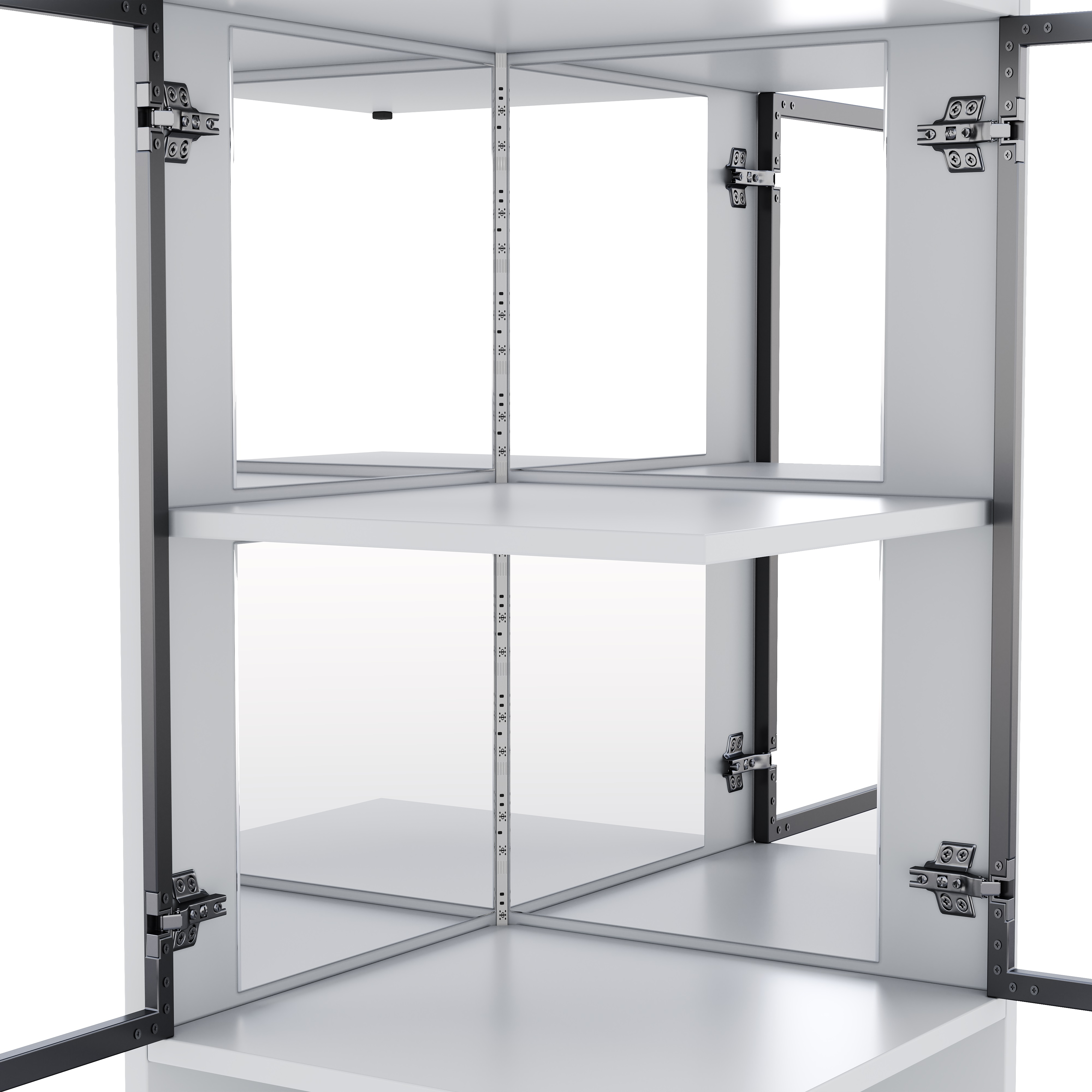 Vitrine avec fond miroir