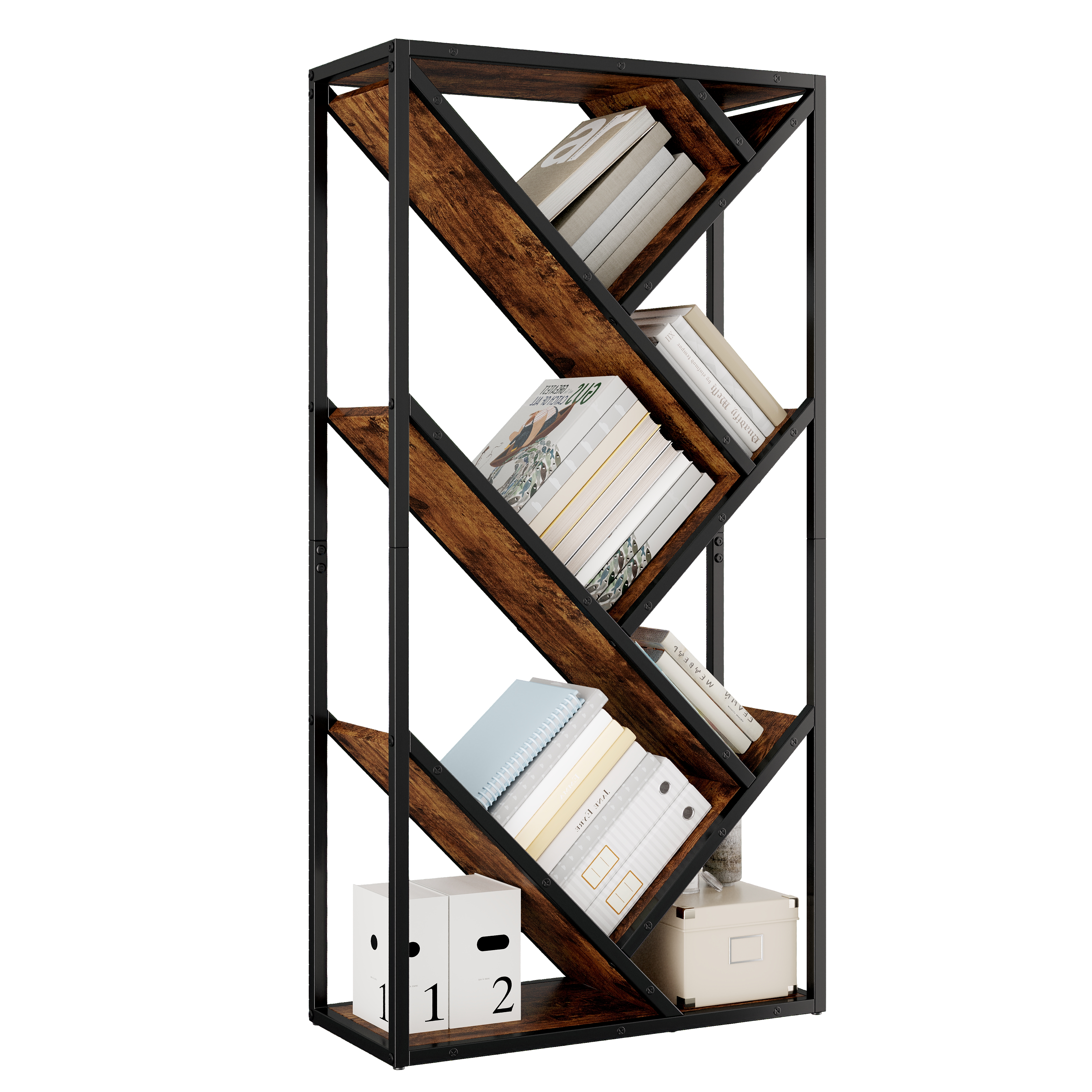 Bibliothèque, 80 x 35 x 160 cm, MDF, noir - vue 1