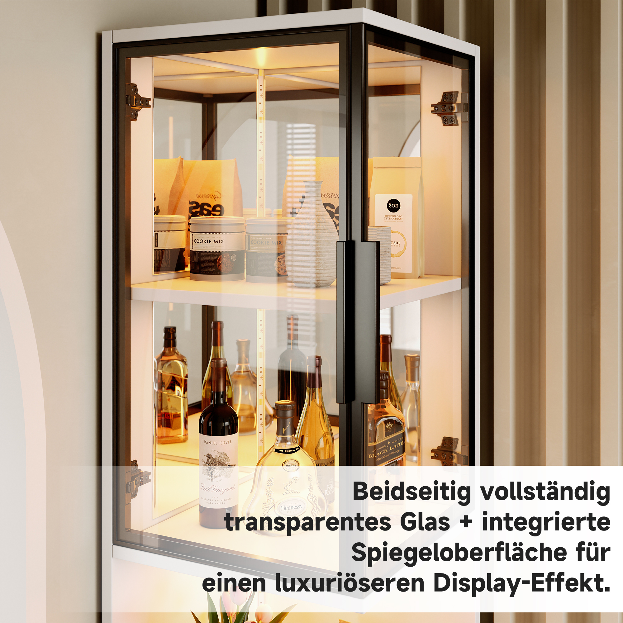 Vitrine rangement ouvert