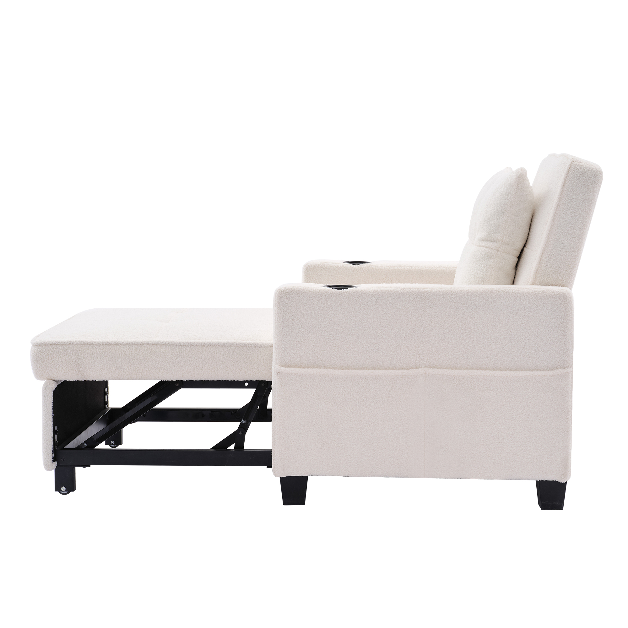 Canapé convertible 3-en-1, fauteuil, chaise longue inclinable 3 angles et canapé-lit, mousse haute qualité, pieds en plastique flexibles, pour petit appartement et chambre d'étudiant, gain de place, multifonctionnel - image 14