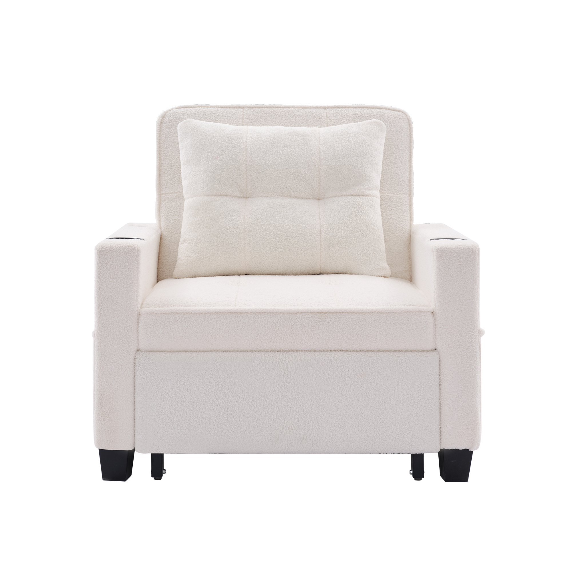 Canapé convertible 3-en-1, fauteuil, chaise longue inclinable 3 angles et canapé-lit, mousse haute qualité, pieds en plastique flexibles, pour petit appartement et chambre d'étudiant, gain de place, multifonctionnel - image 11