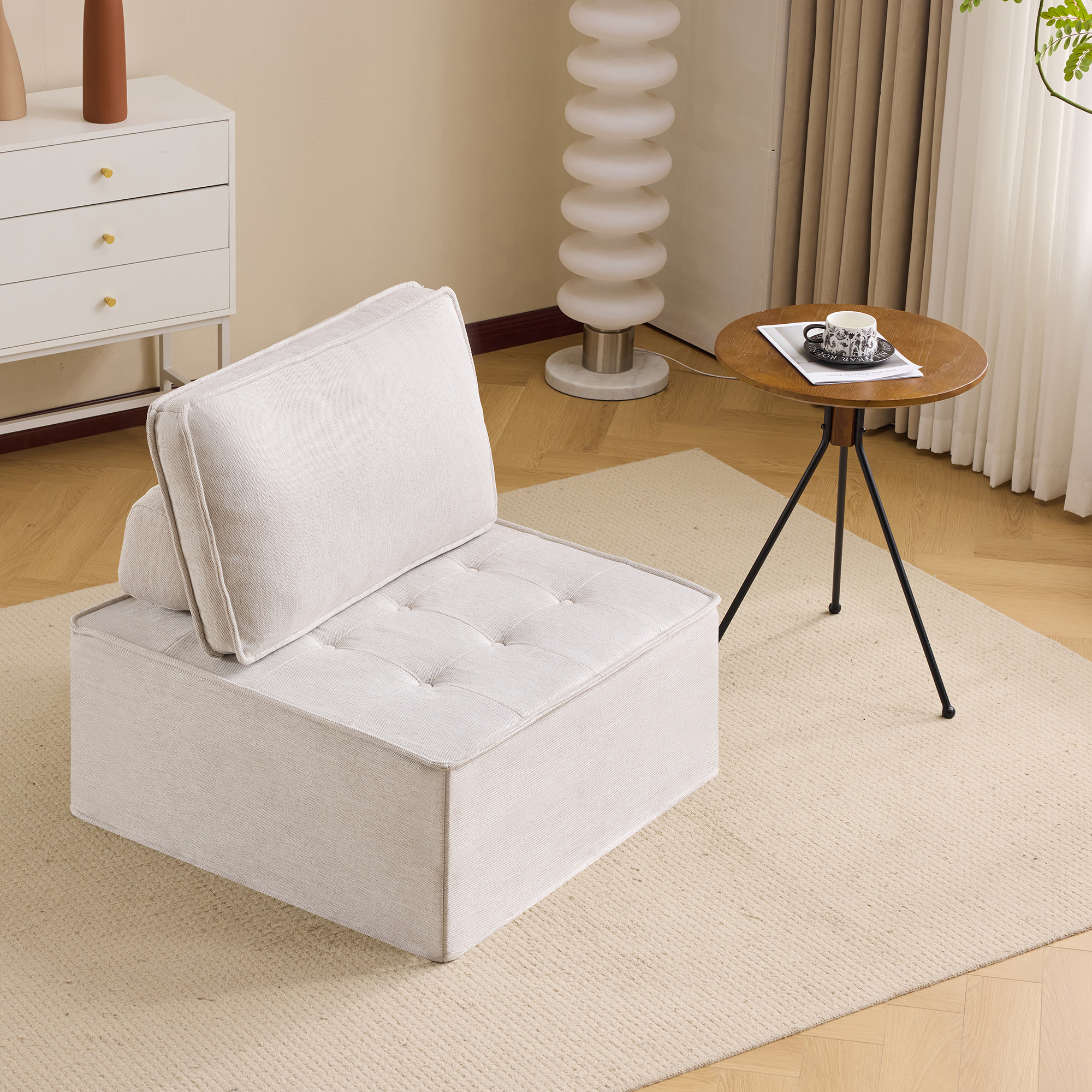 Fauteuil modulaire beige 81x81x81 cm - vue 4