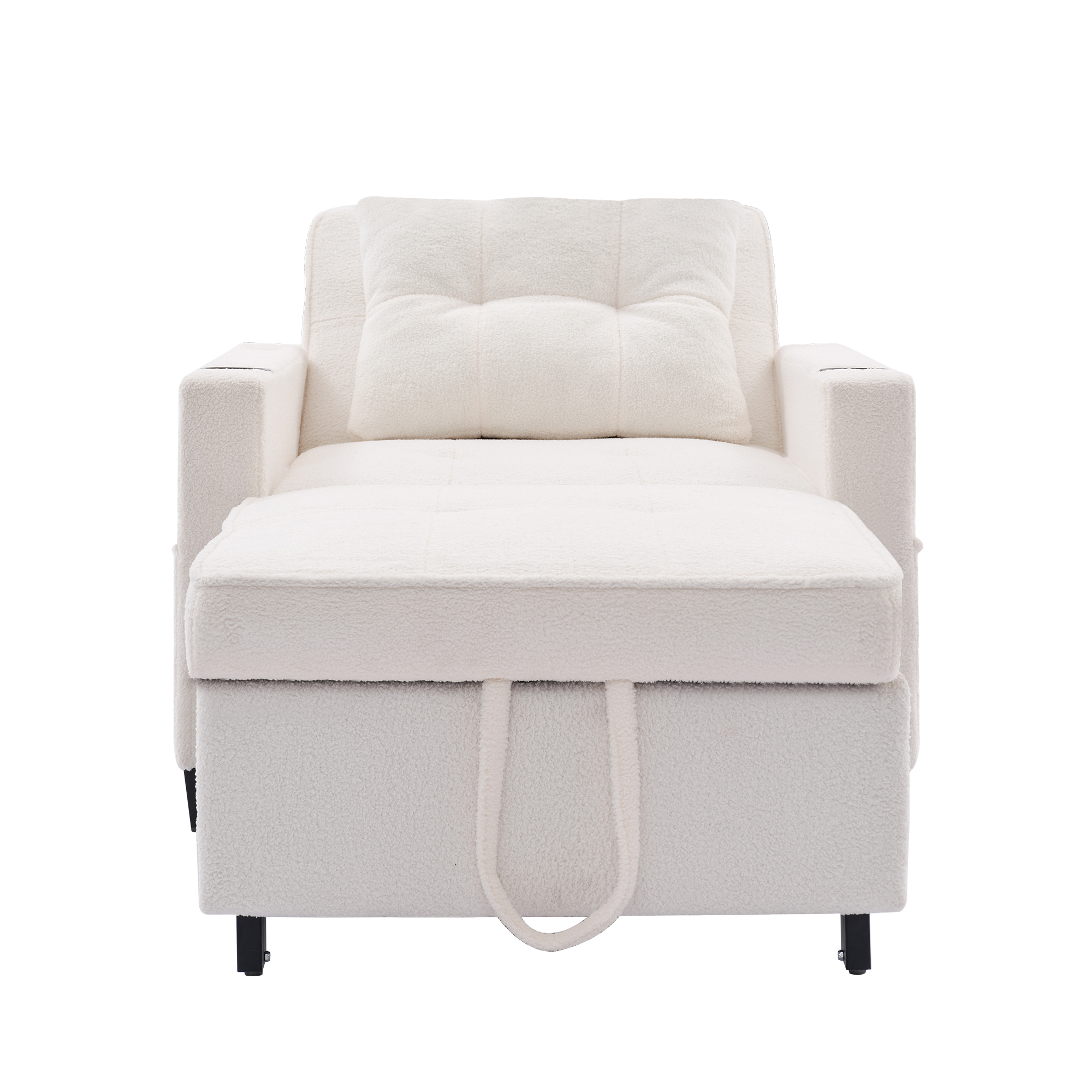 Canapé convertible 3-en-1, fauteuil, chaise longue inclinable 3 angles et canapé-lit, mousse haute qualité, pieds en plastique flexibles, pour petit appartement et chambre d'étudiant, gain de place, multifonctionnel - image 9
