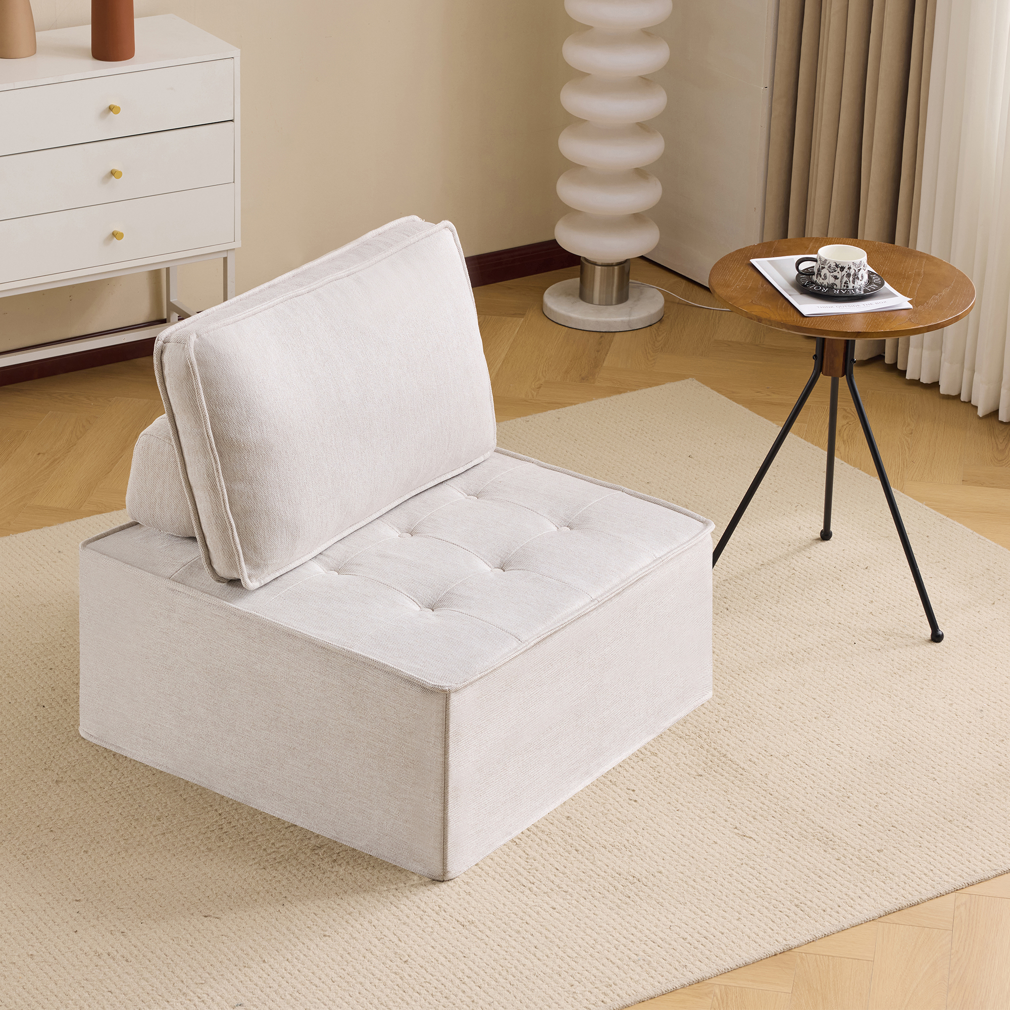 Fauteuil modulaire beige 81x81x81 cm - vue 2