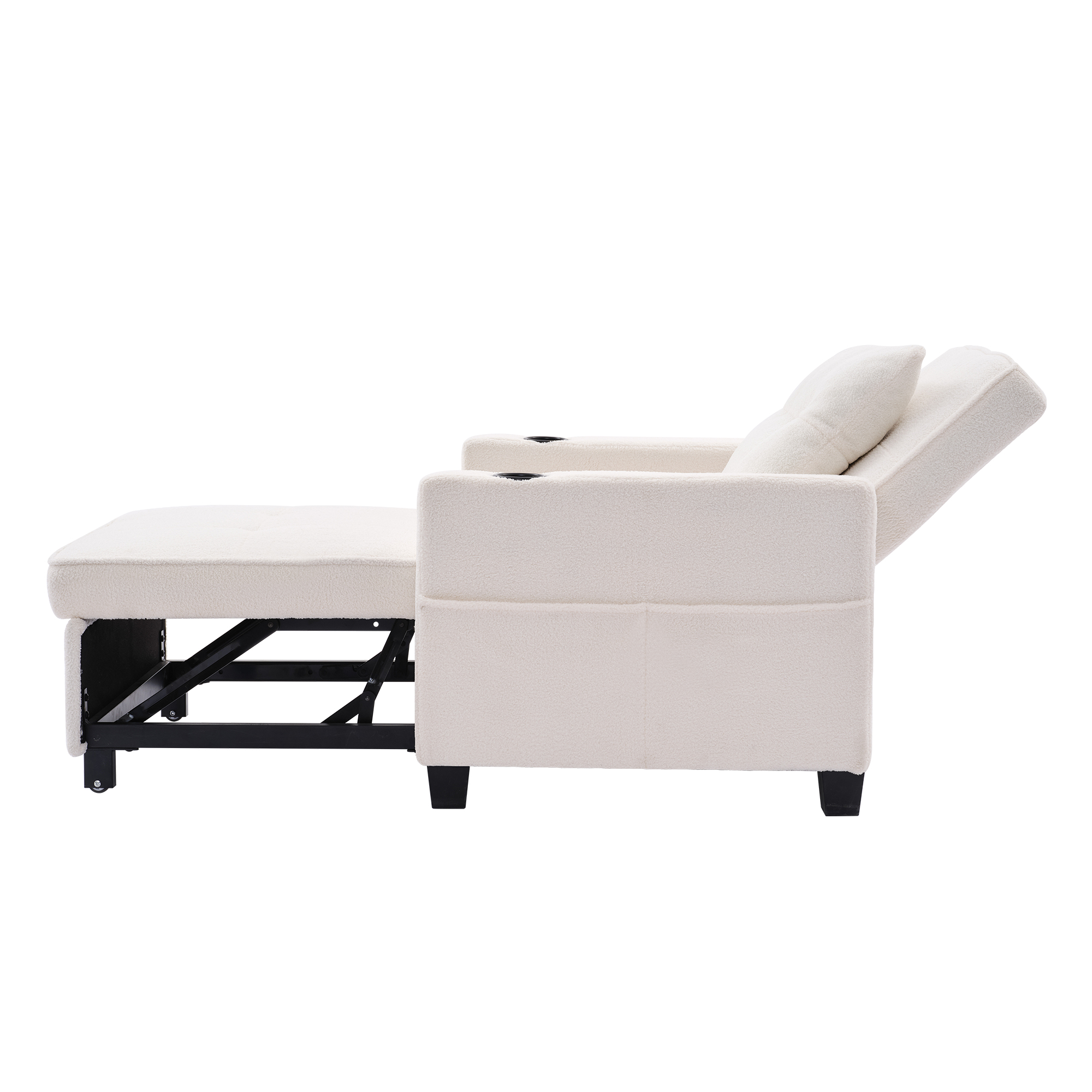 Canapé convertible 3-en-1, fauteuil, chaise longue inclinable 3 angles et canapé-lit, mousse haute qualité, pieds en plastique flexibles, pour petit appartement et chambre d'étudiant, gain de place, multifonctionnel - image 15
