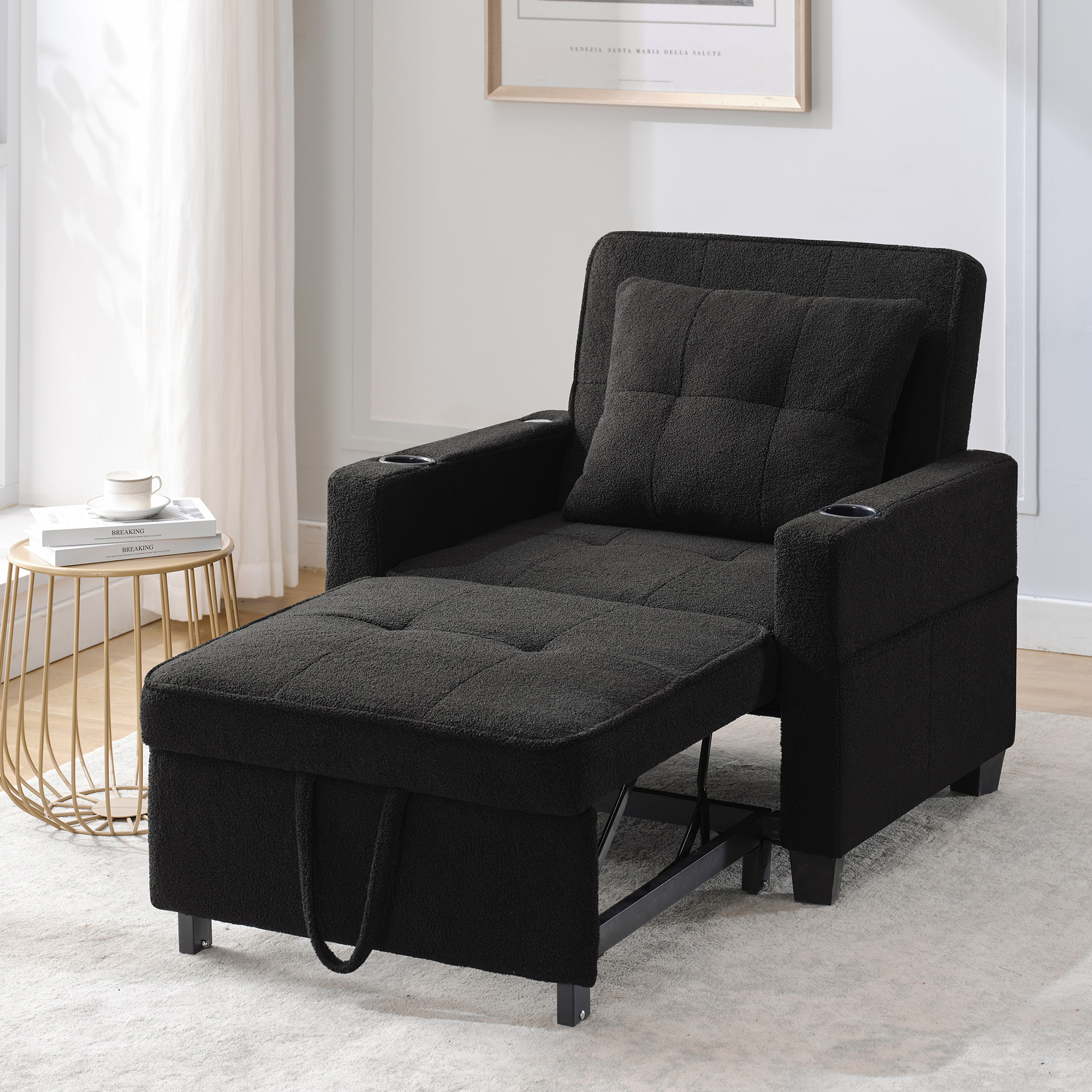 3-in-1 Ausziehbares Einzel-Schlafsofa – Mit Geträn