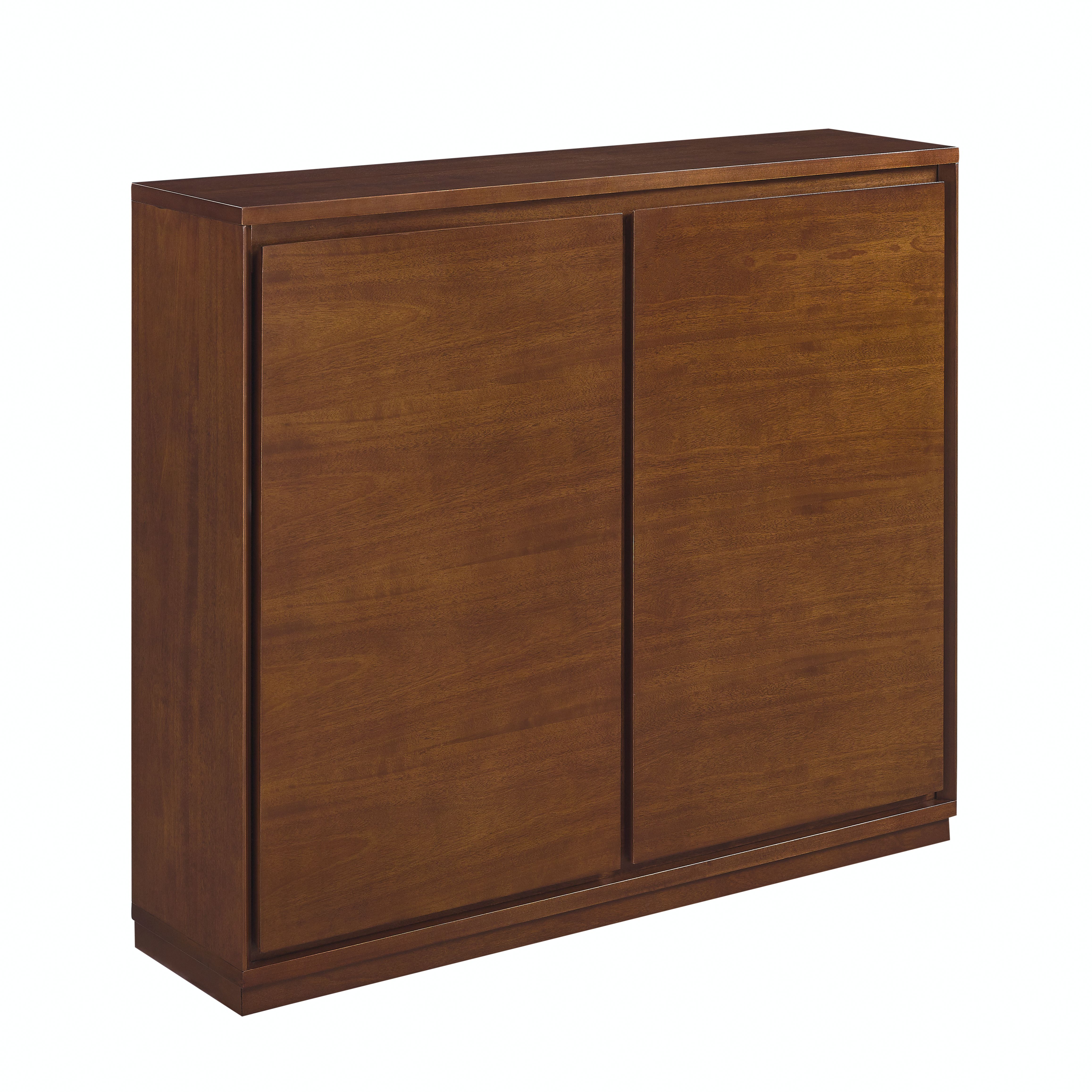 Buffet bas 99 cm, meuble de rangement, MDF, Effet noyer