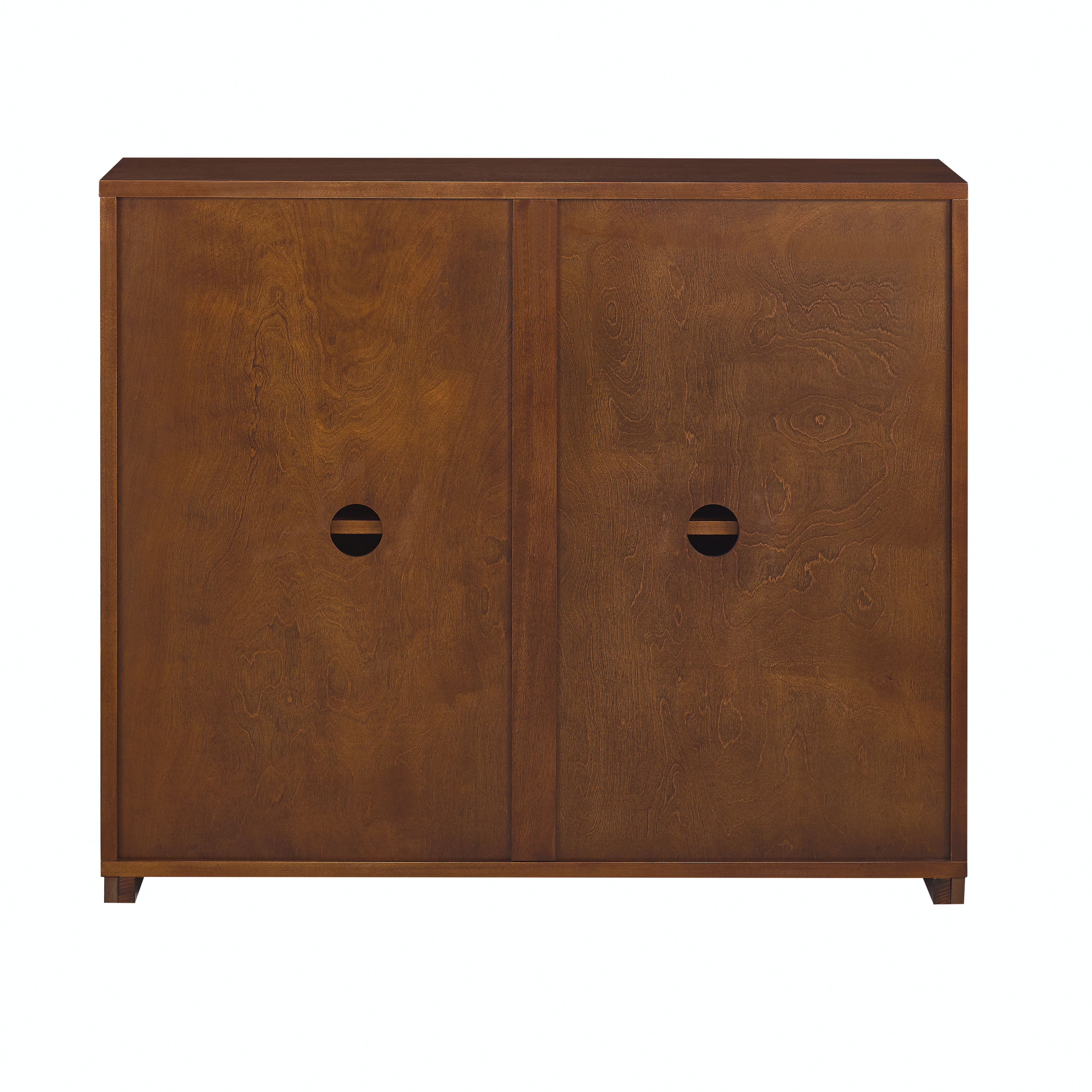 Buffet bas 99 cm, meuble de rangement, MDF, Effet noyer