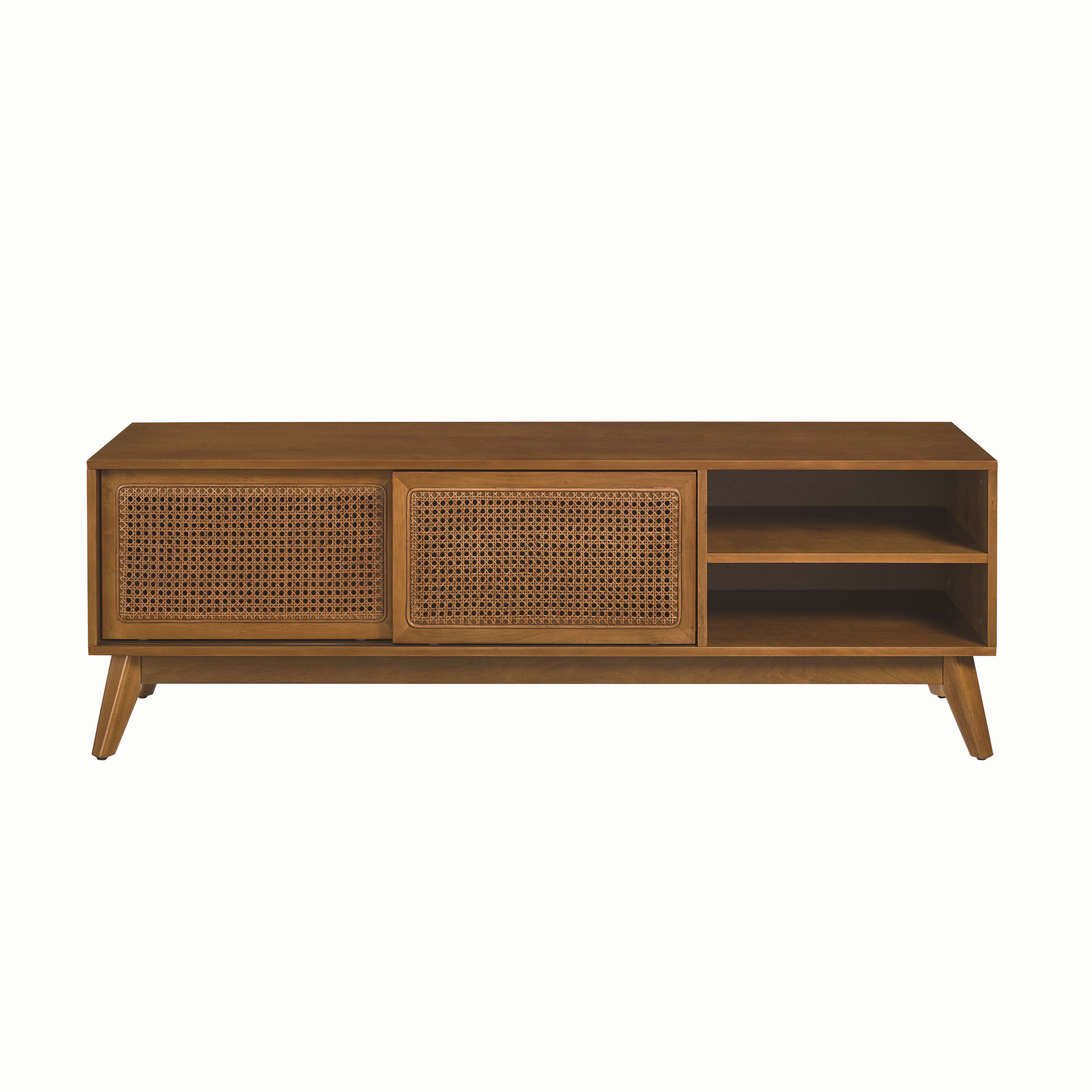produit fini meuble TV style vintage rotin