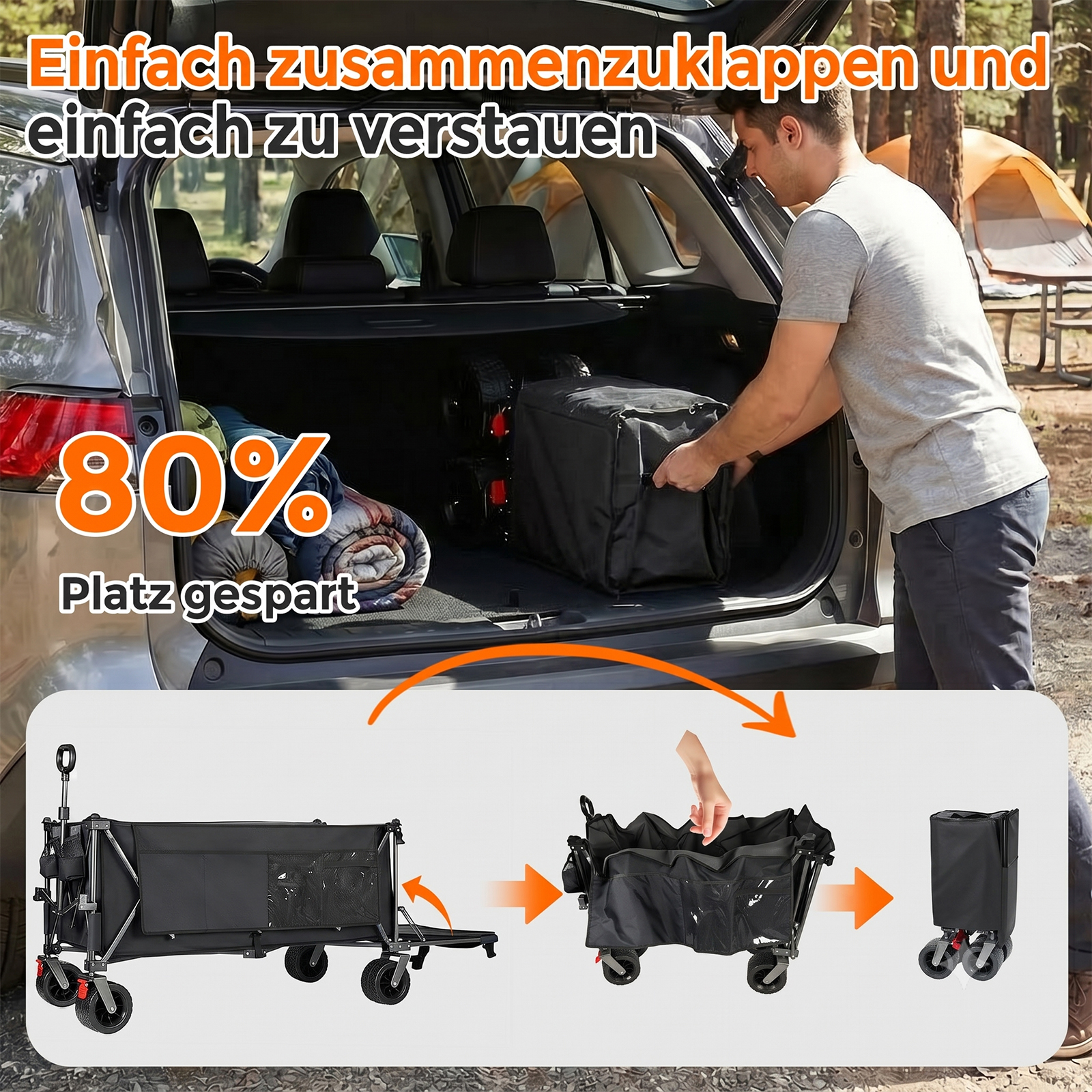 Pliage rapide compact, porte‑gobelets intégré, camping‑courses‑plage‑jardin