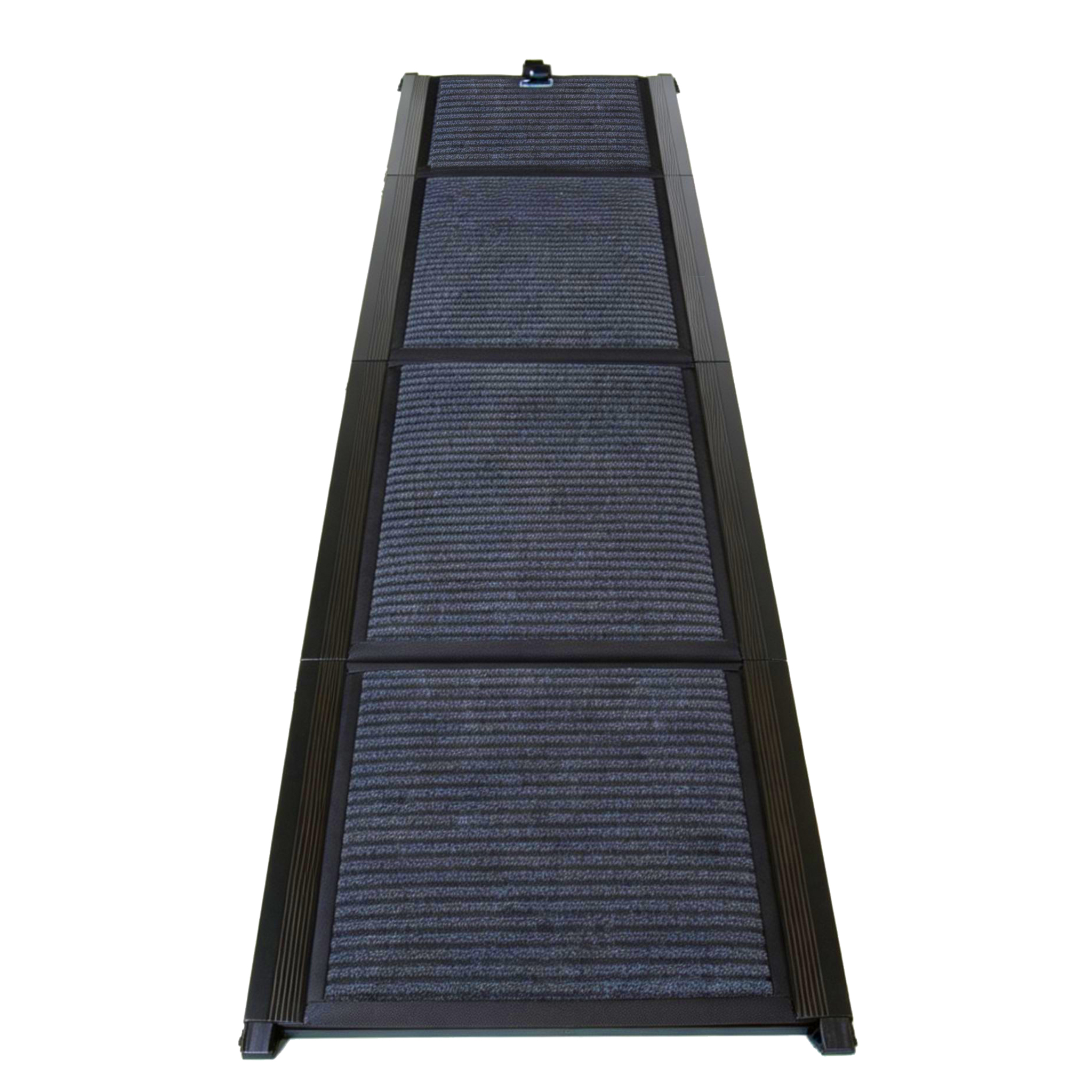 Rampe dépliée complètement 180cm tapis antidérapant gris