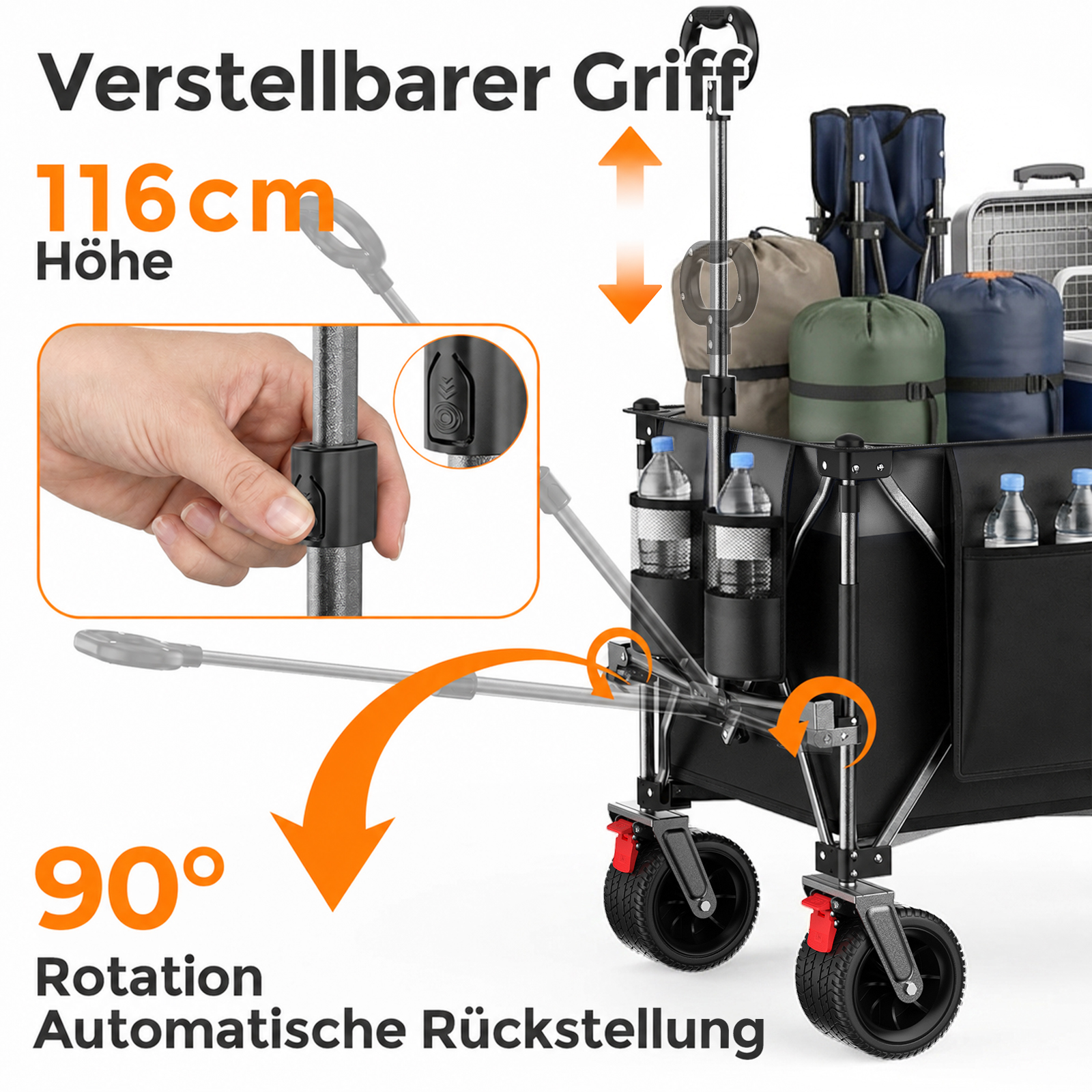 Chariot pliable premium vue générale
