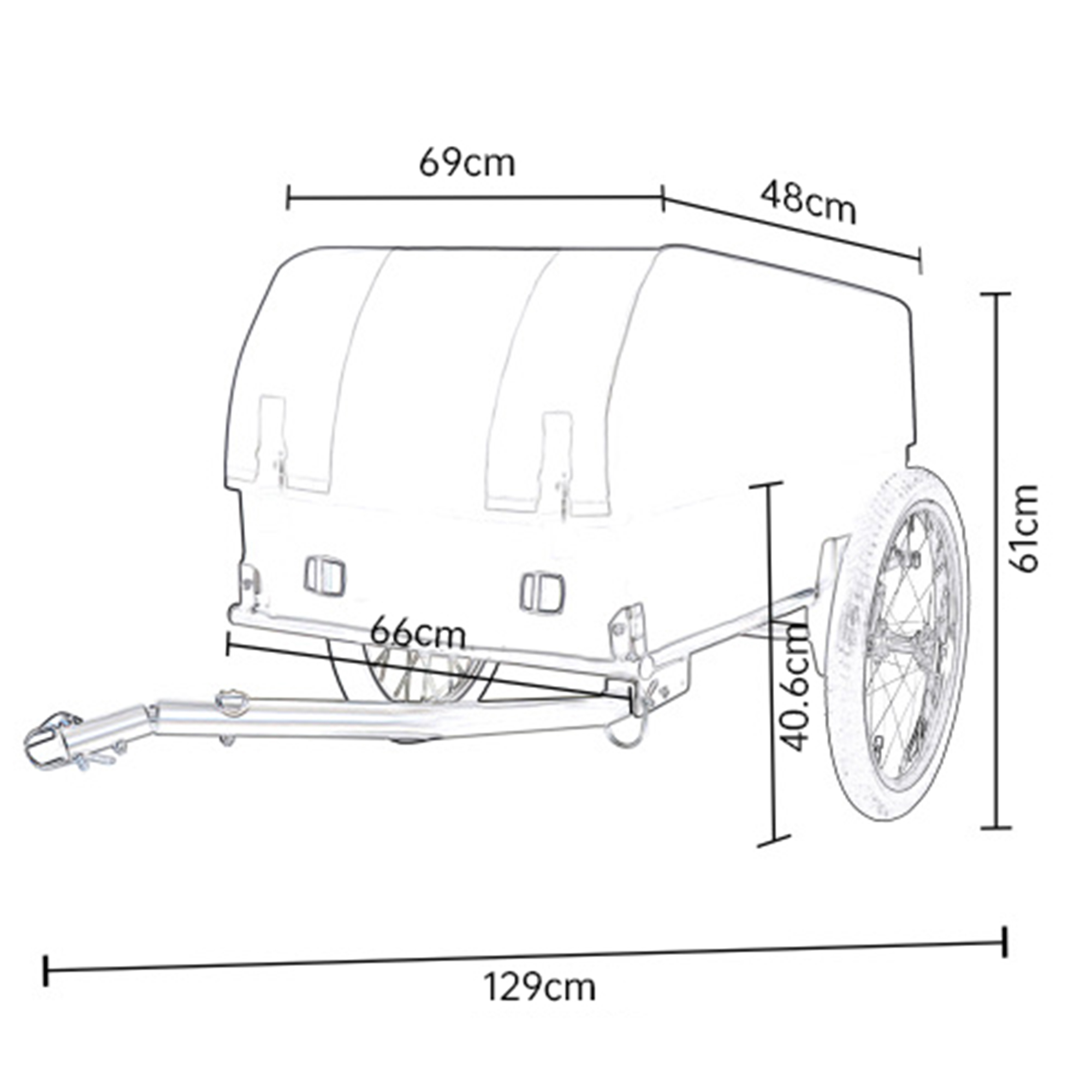 Tissu Oxford étanche, roues 16 pouces, attelage vélo 22‑28 pouces, terrain accidenté