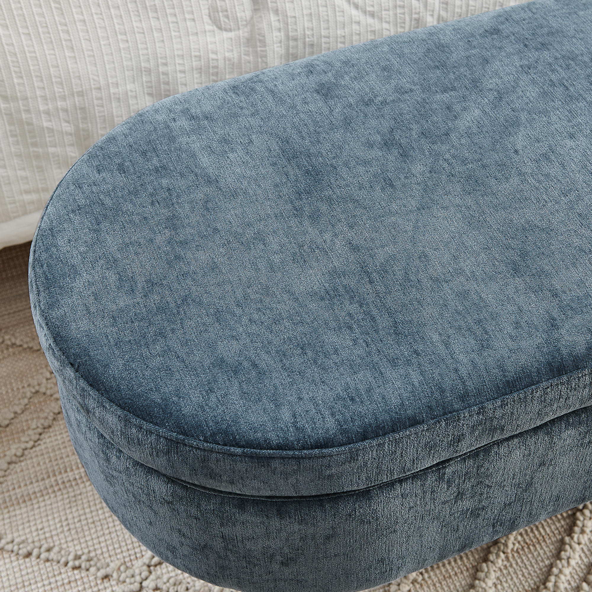 Banc de rangement multifonction en tissu chenille - image 13