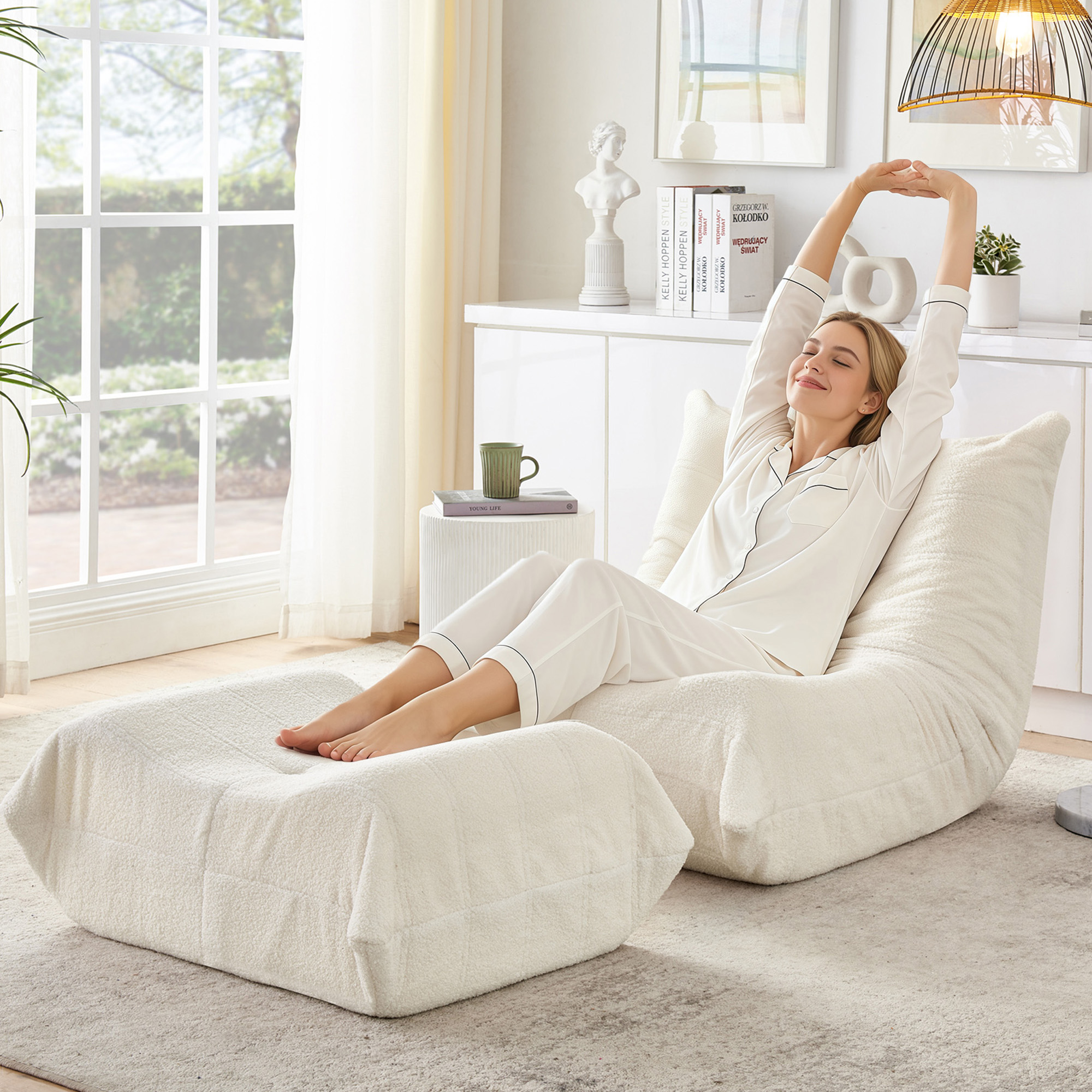 Lazy Sofa mit Rückenlehne und Fußhocker, Relaxsess