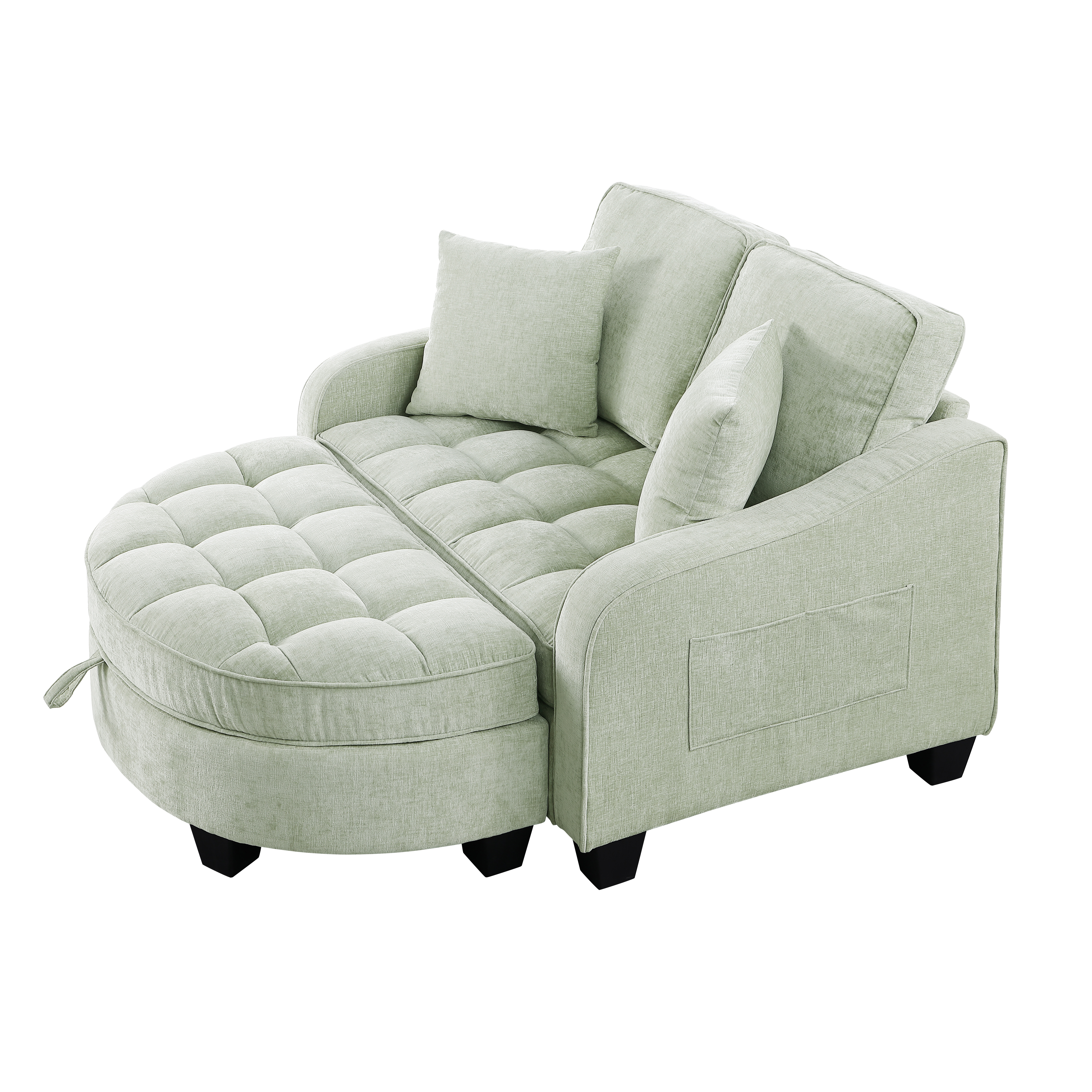 Canapé convertible en eucalyptus et métal, se transforme en sofa, chaise longue et lit enfant, mousse haute résilience, pour salon, écologique, polyvalent, pour familles et célibataires, gain de place, confort durable - image 11