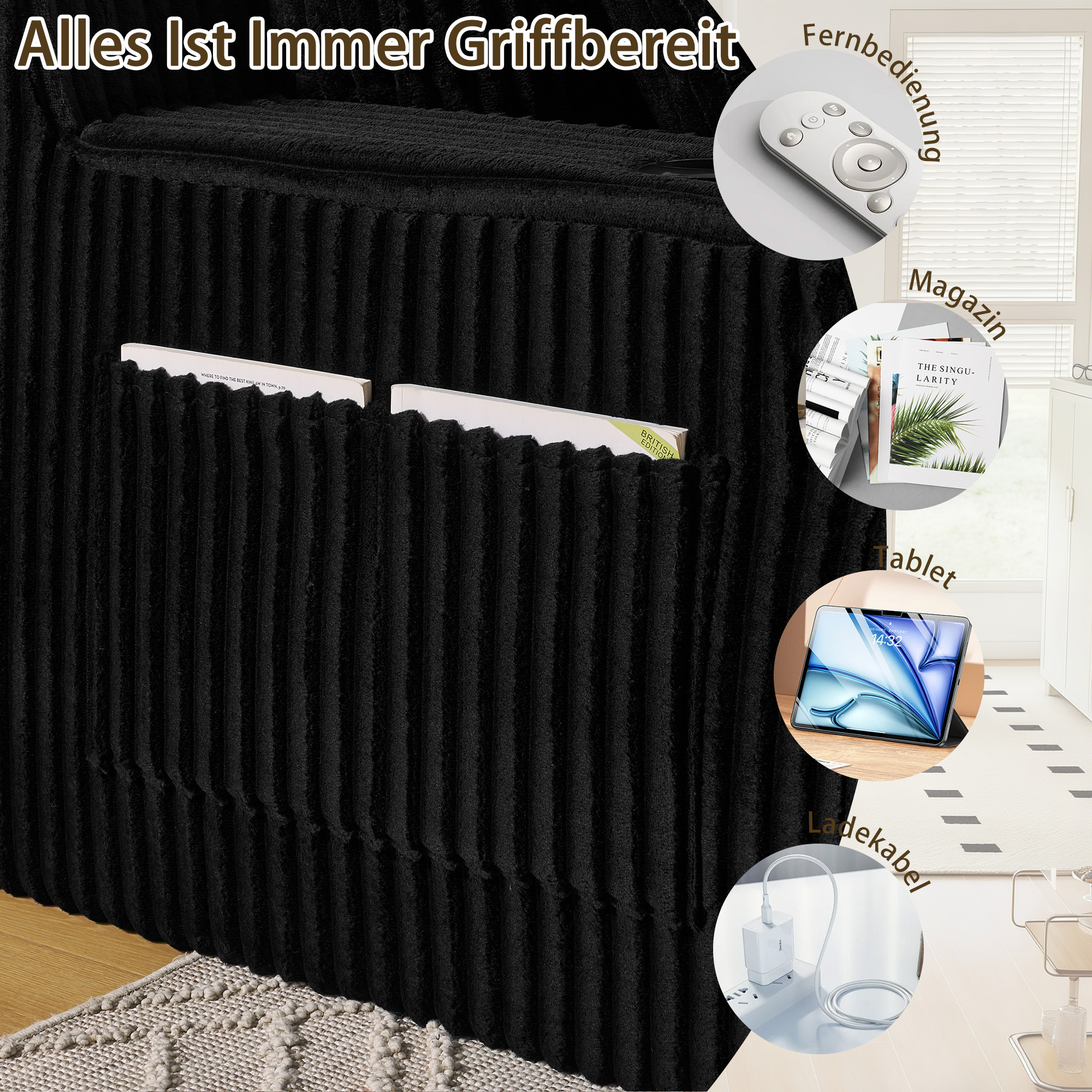 Détail du canapé convertible
