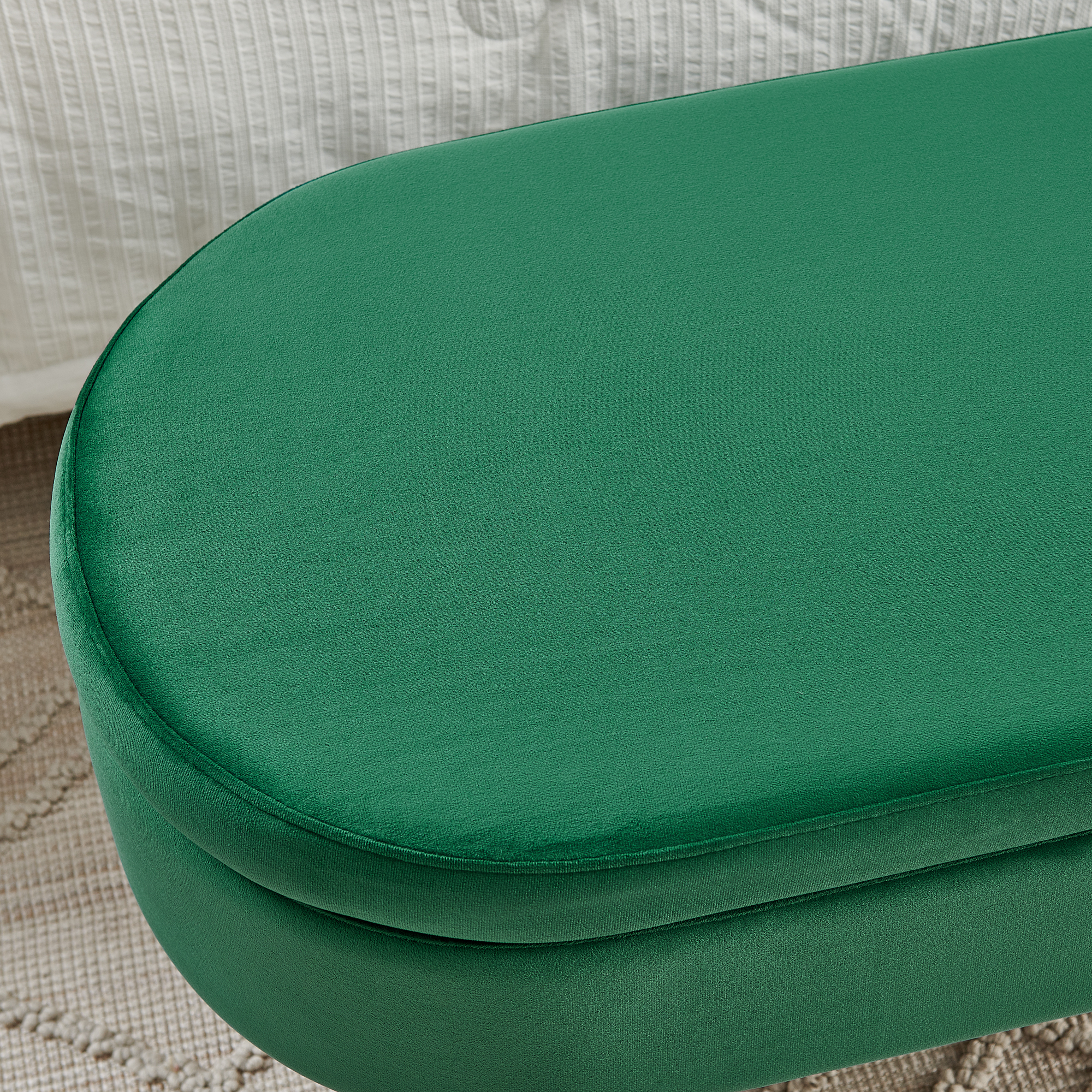 Banc de rangement en velours doux, cadre en bois massif et pieds en métal, capacité de charge élevée, respirant et anti-boulochage, pour entrée, chambre et salon, design luxueux et fonctionnel - image 9