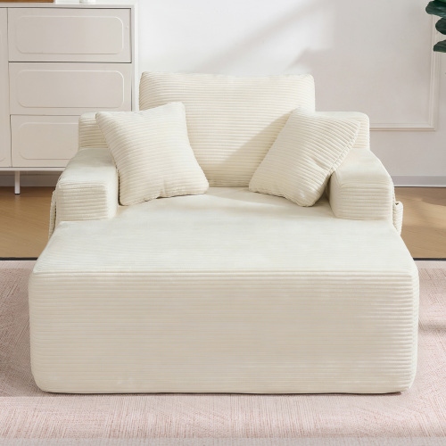 Canapé convertible beige - vue d'ensemble