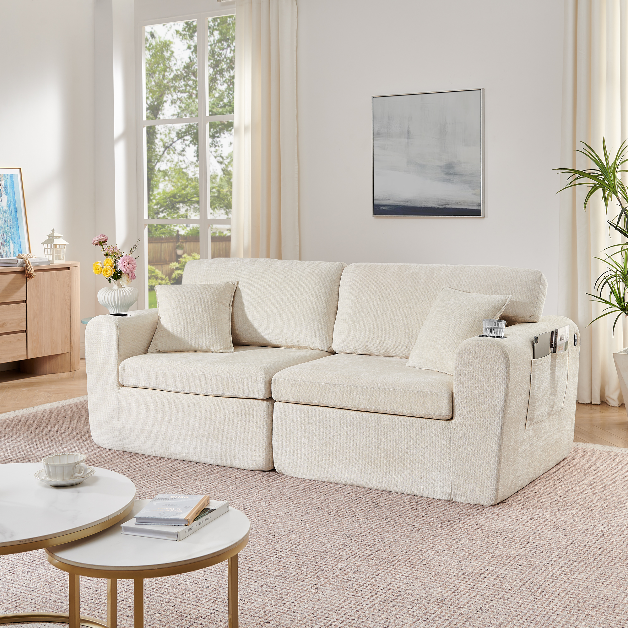 2-Sitzer-Relaxsofa für kleine Räume,aus weichem Ch