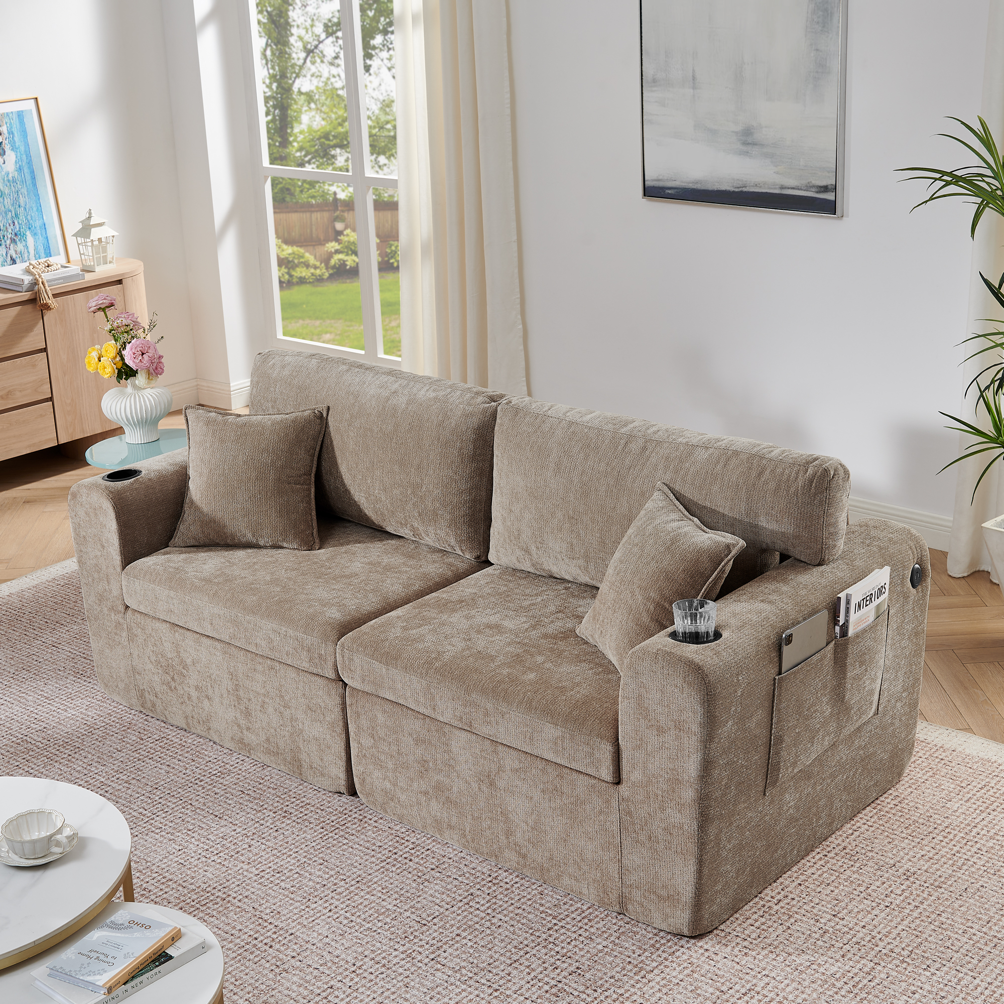 2-Sitzer-Relaxsofa für kleine Räume,aus weichem Ch