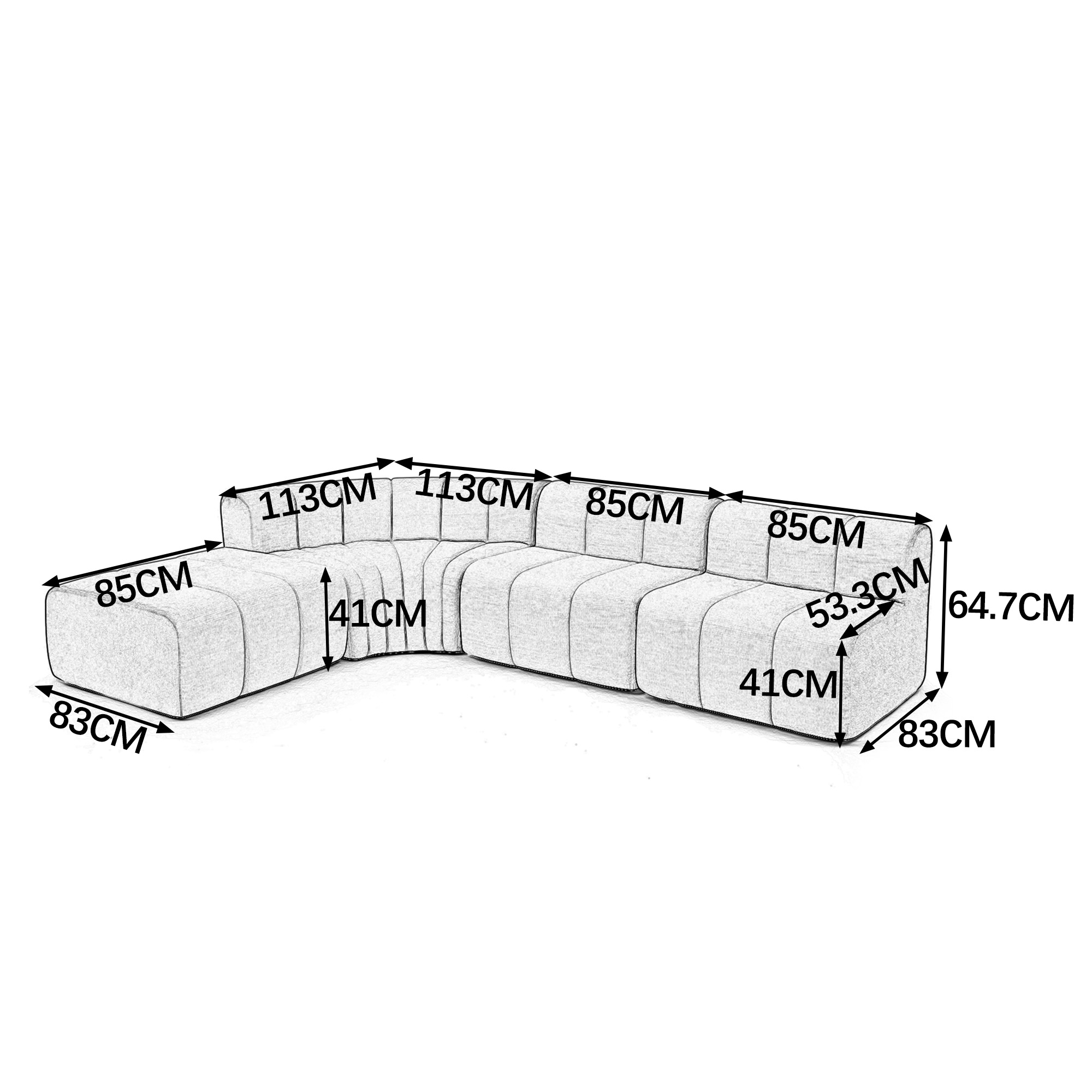 Présentation du canapé d'angle