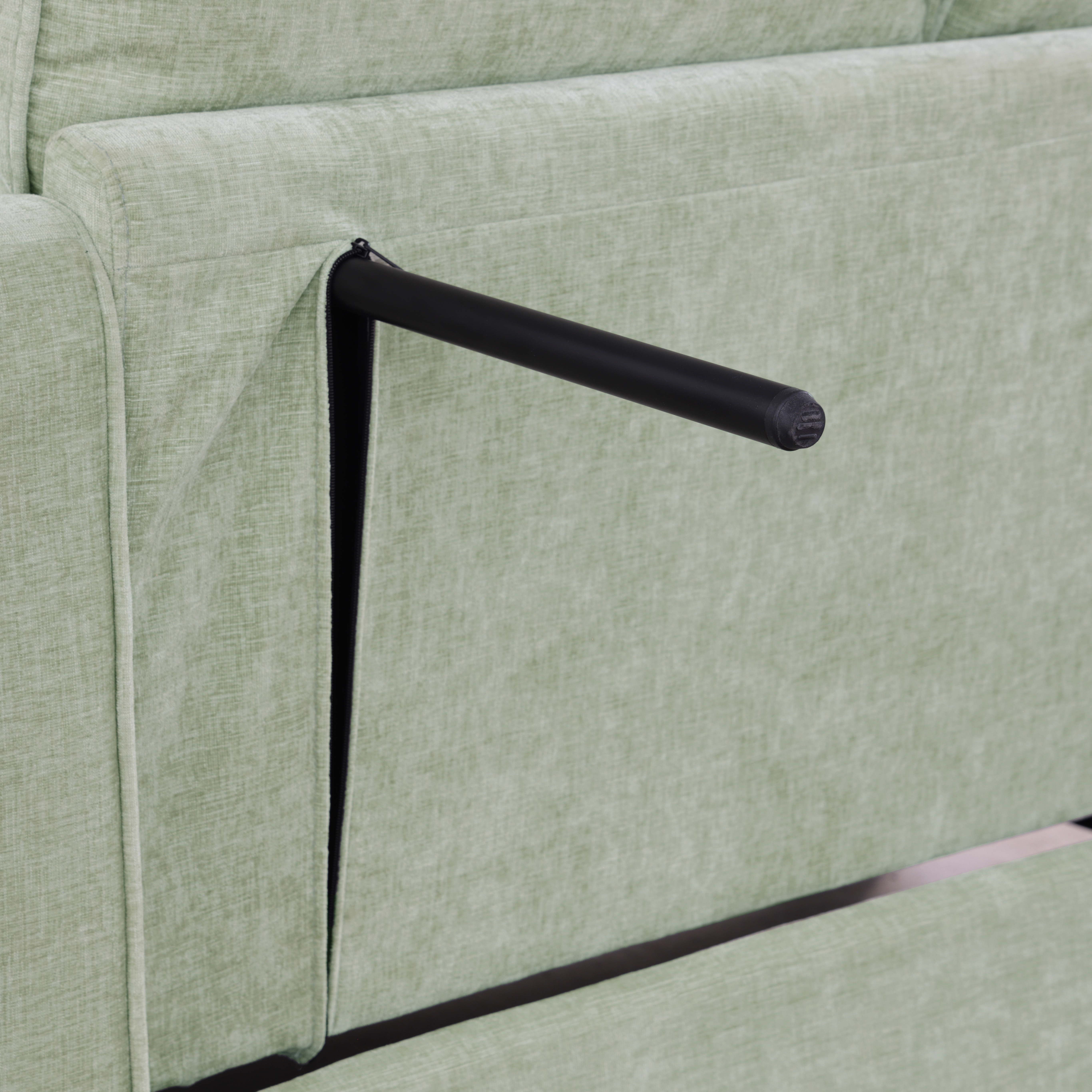 Canapé convertible en eucalyptus et métal, se transforme en sofa, chaise longue et lit enfant, mousse haute résilience, pour salon, écologique, polyvalent, pour familles et célibataires, gain de place, confort durable - image 9