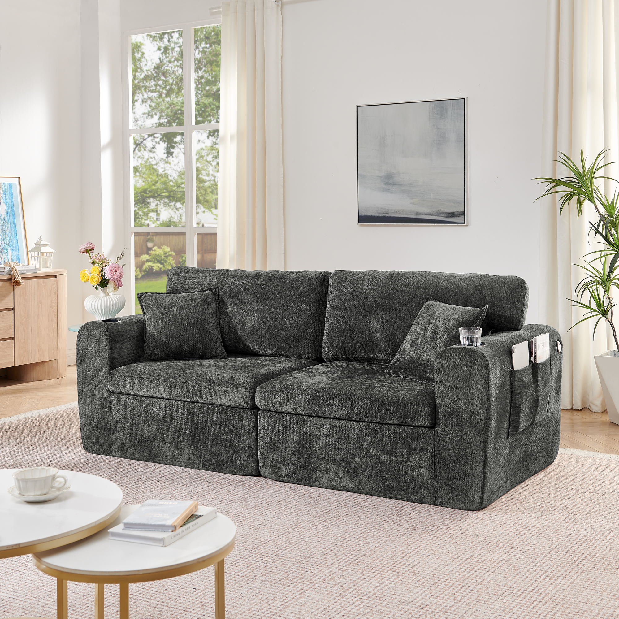 2-Sitzer-Relaxsofa für kleine Räume,aus weichem Ch