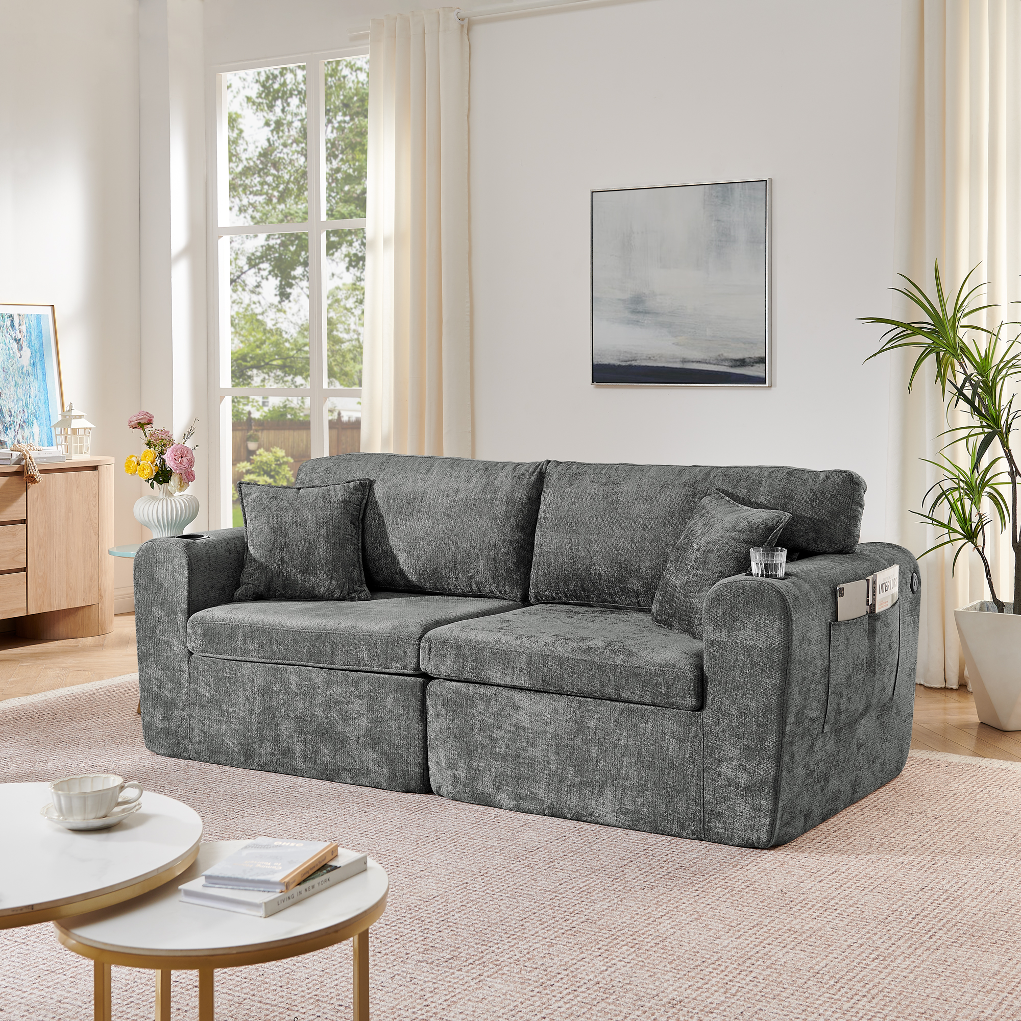 2-Sitzer-Relaxsofa für kleine Räume,aus weichem Ch