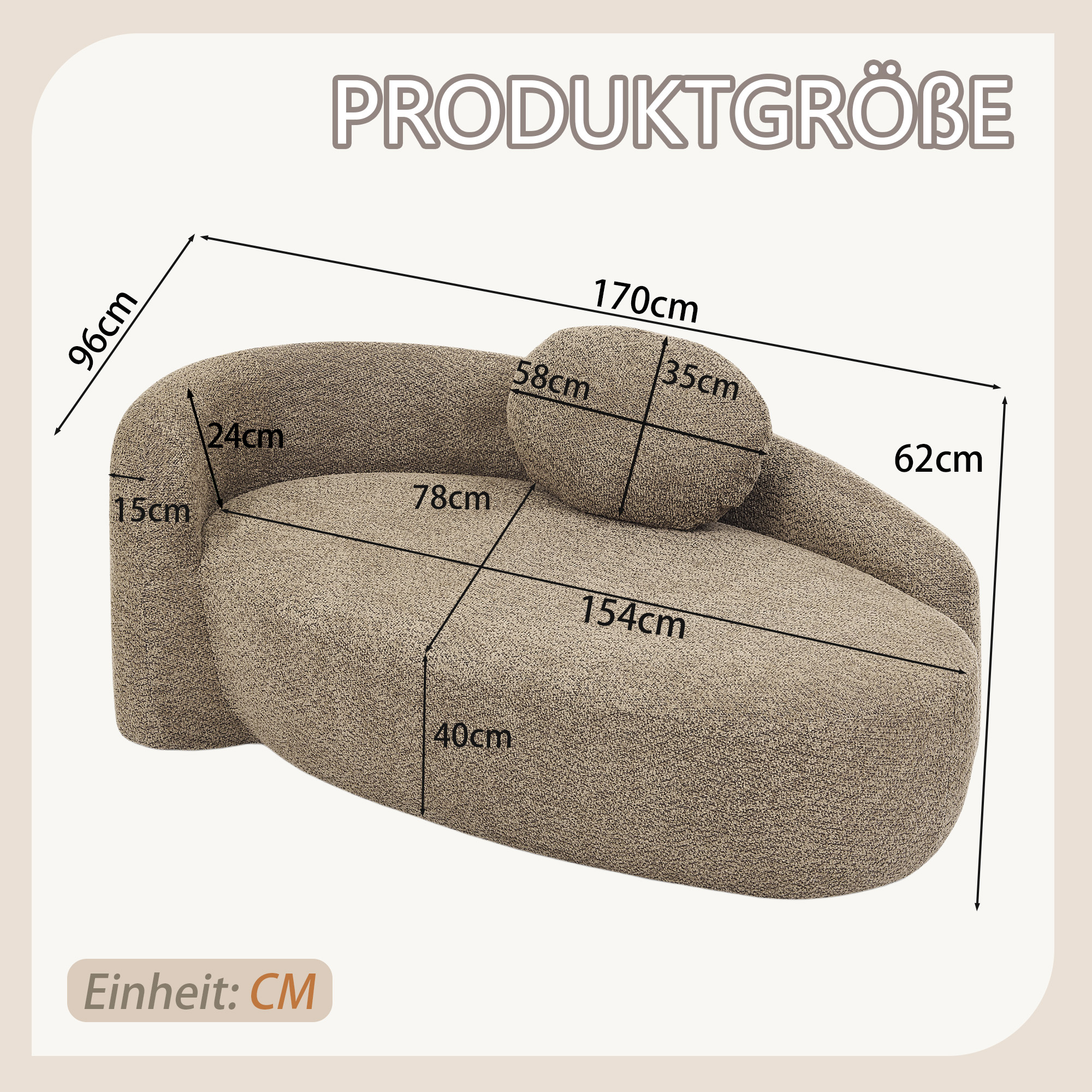 Dimensions du canapé