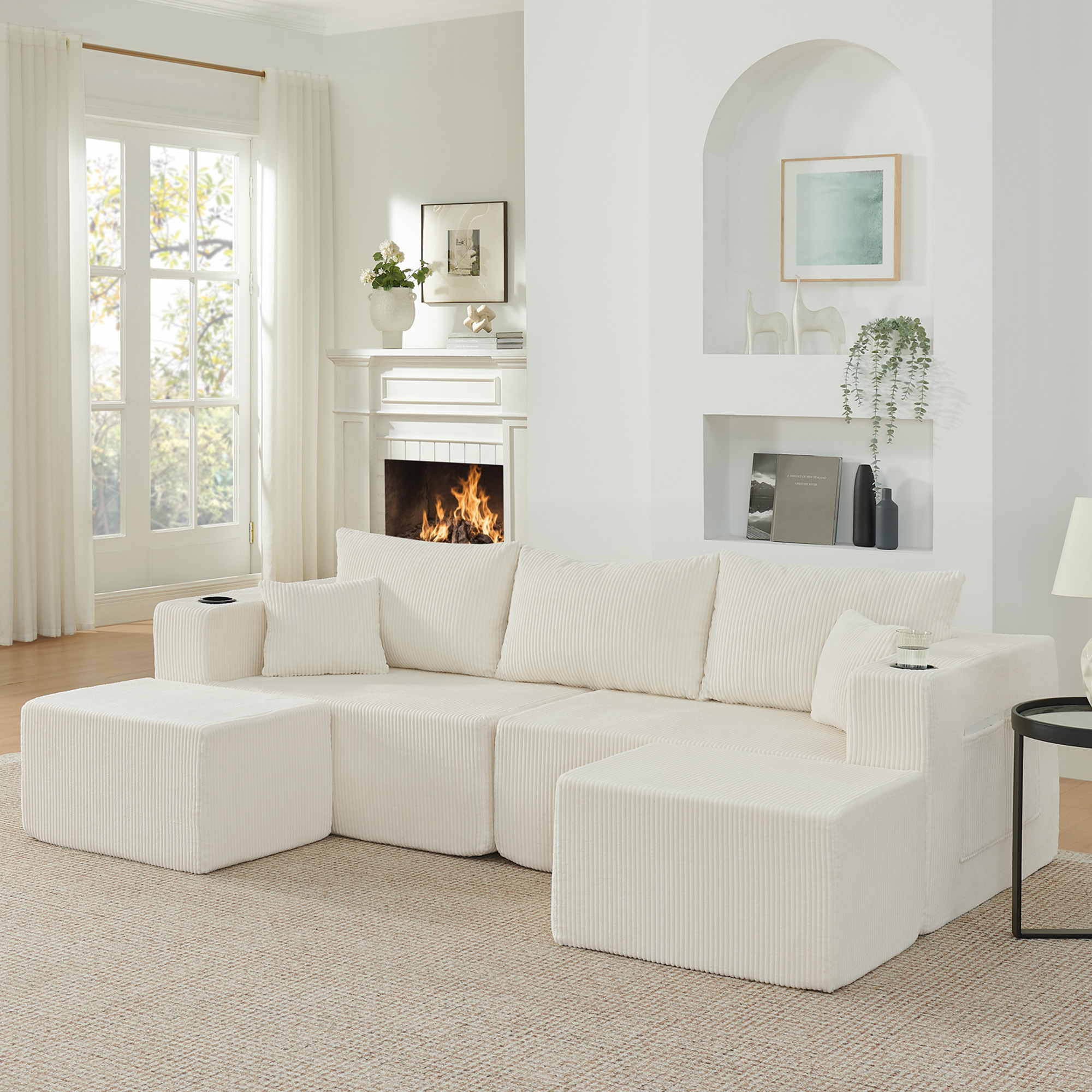 3-Sitzer modulares Ecksofa, komprimiertes L-Form S