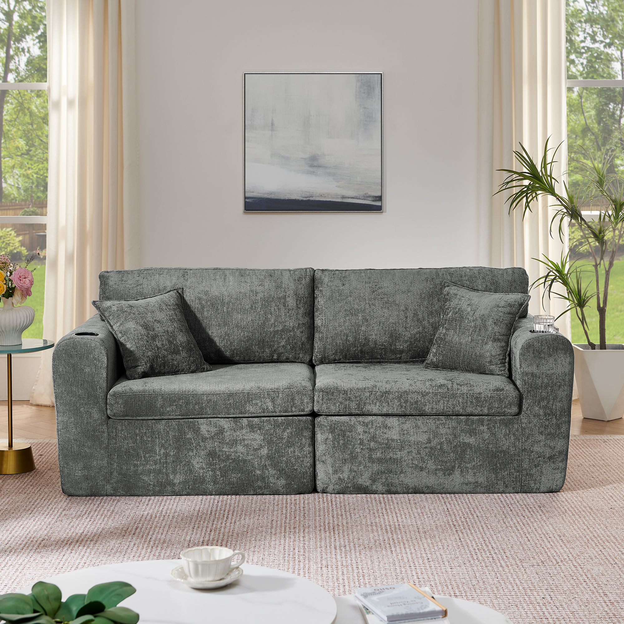 2-Sitzer-Relaxsofa für kleine Räume,aus weichem Ch