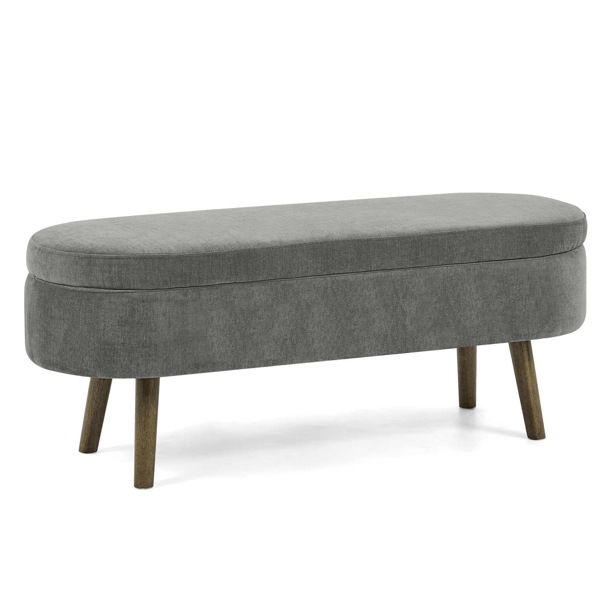 Banc de rangement en tissu chenille, cadre bois massif, pieds bois, pour salon et chambre, toucher soyeux, résistant anti-boulochage, respirant, construction stable, design élégant, usage quotidien durable - image 12
