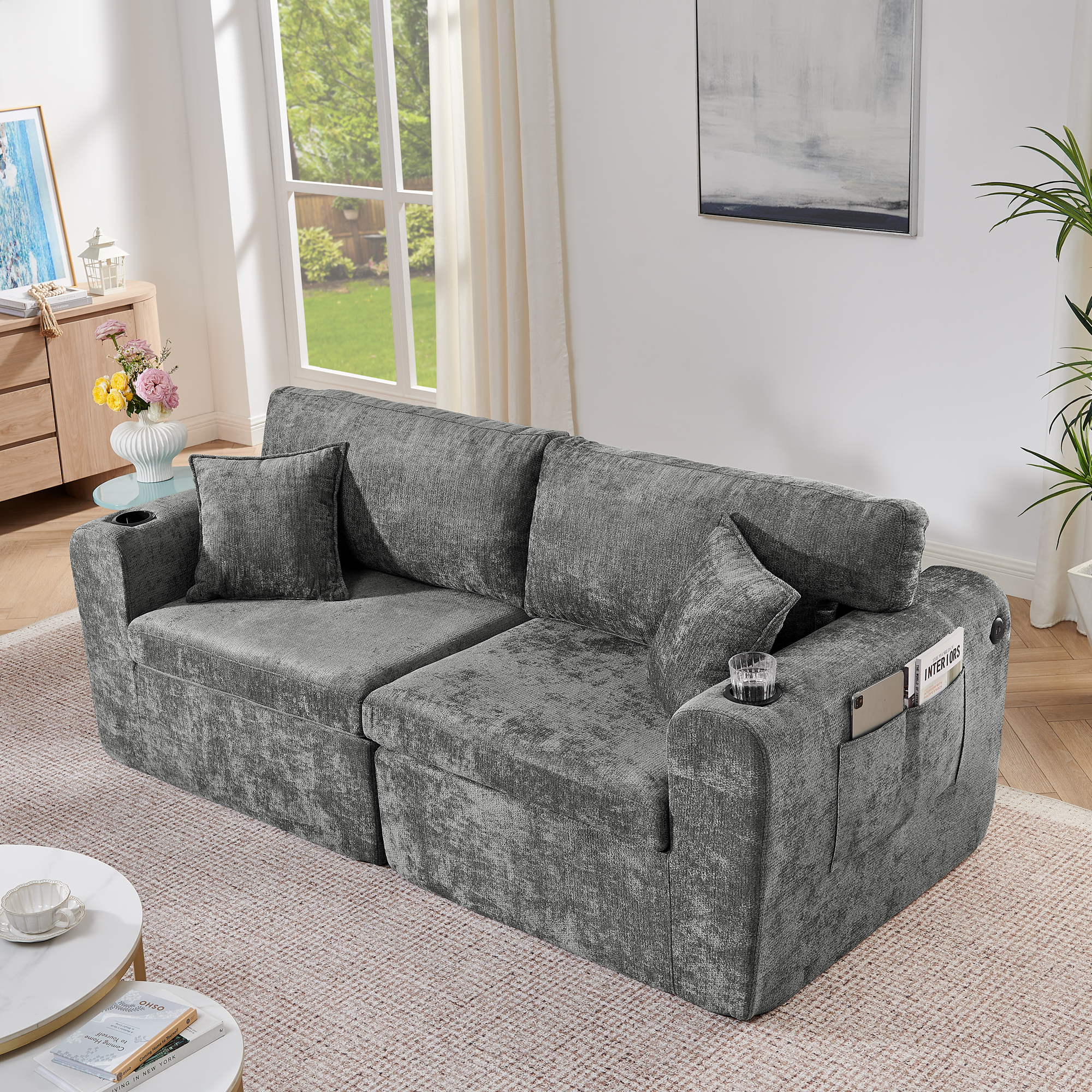 2-Sitzer-Relaxsofa für kleine Räume,aus weichem Ch