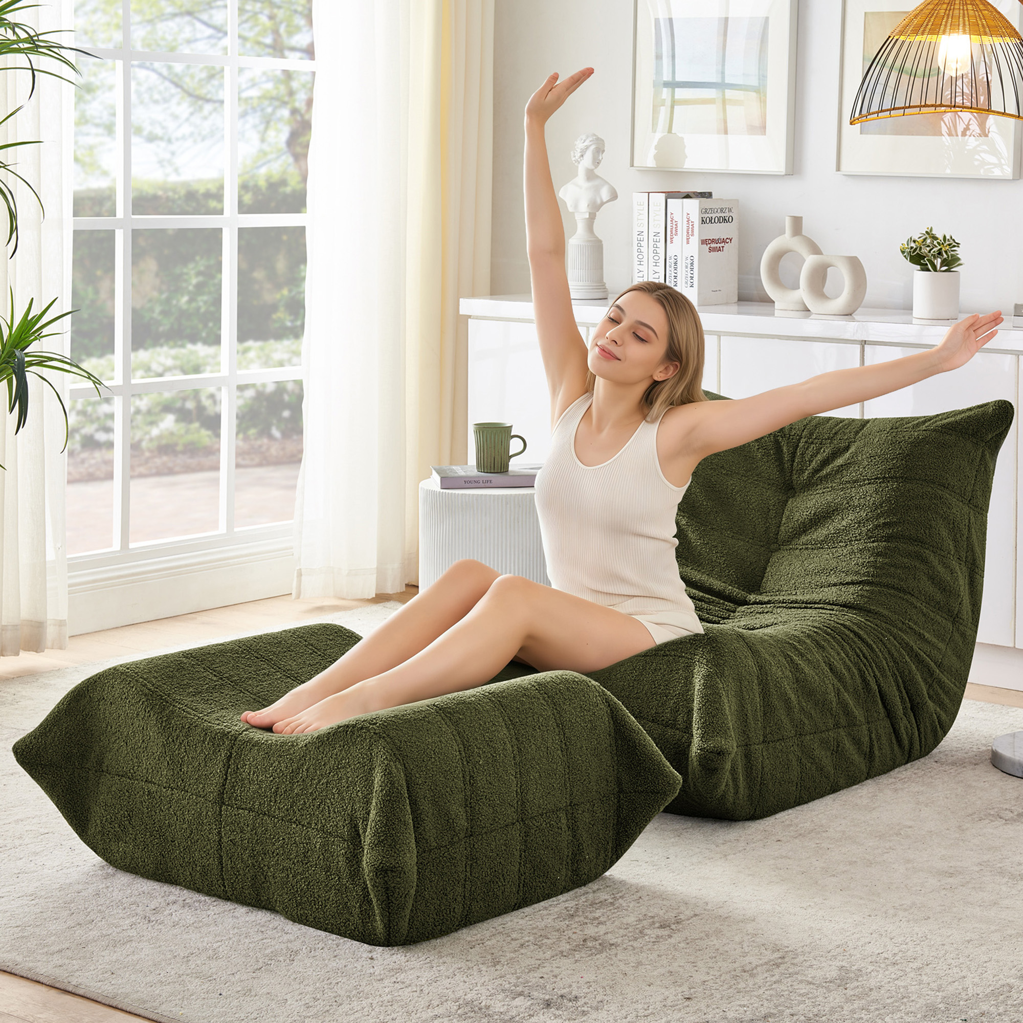 Lazy Sofa mit Rückenlehne und Fußhocker, Relaxsess