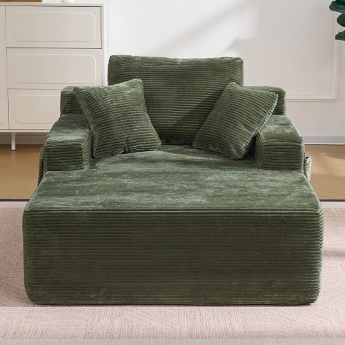 Canapé convertible vert - vue d'ensemble