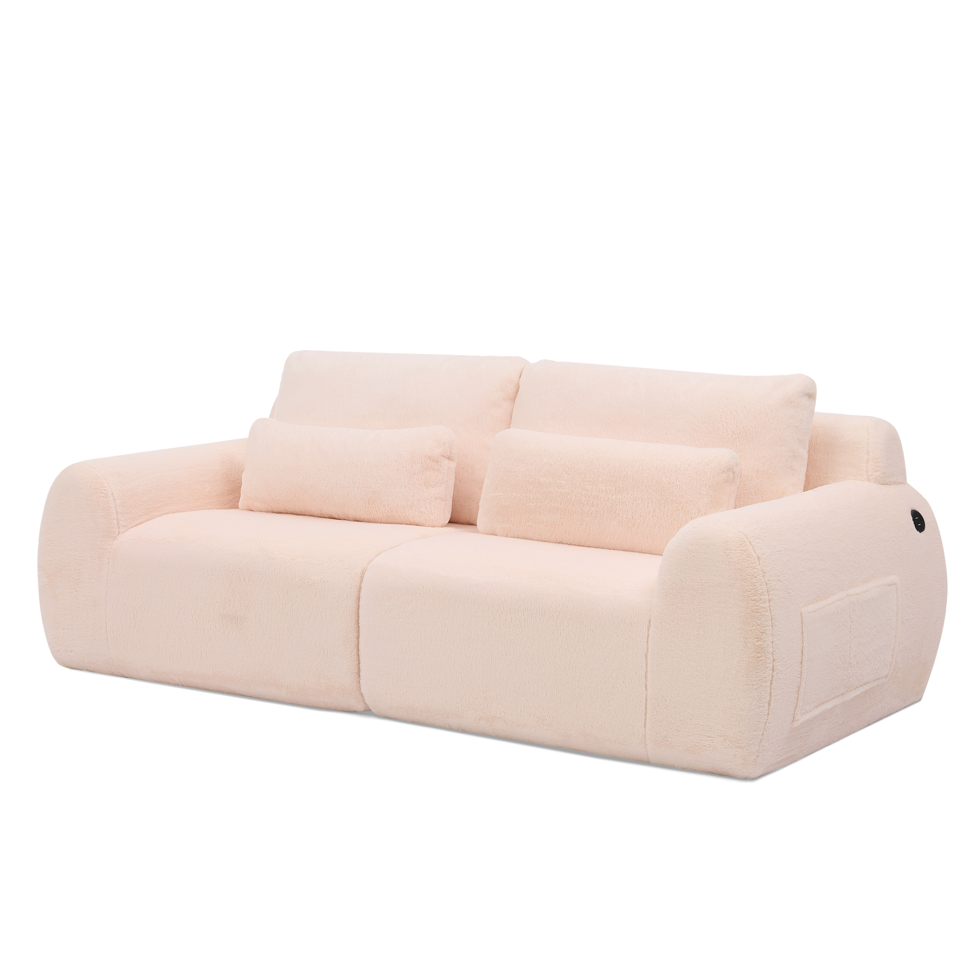 Canapé 2 places en tissu lapin avec ports USB inté - image 10