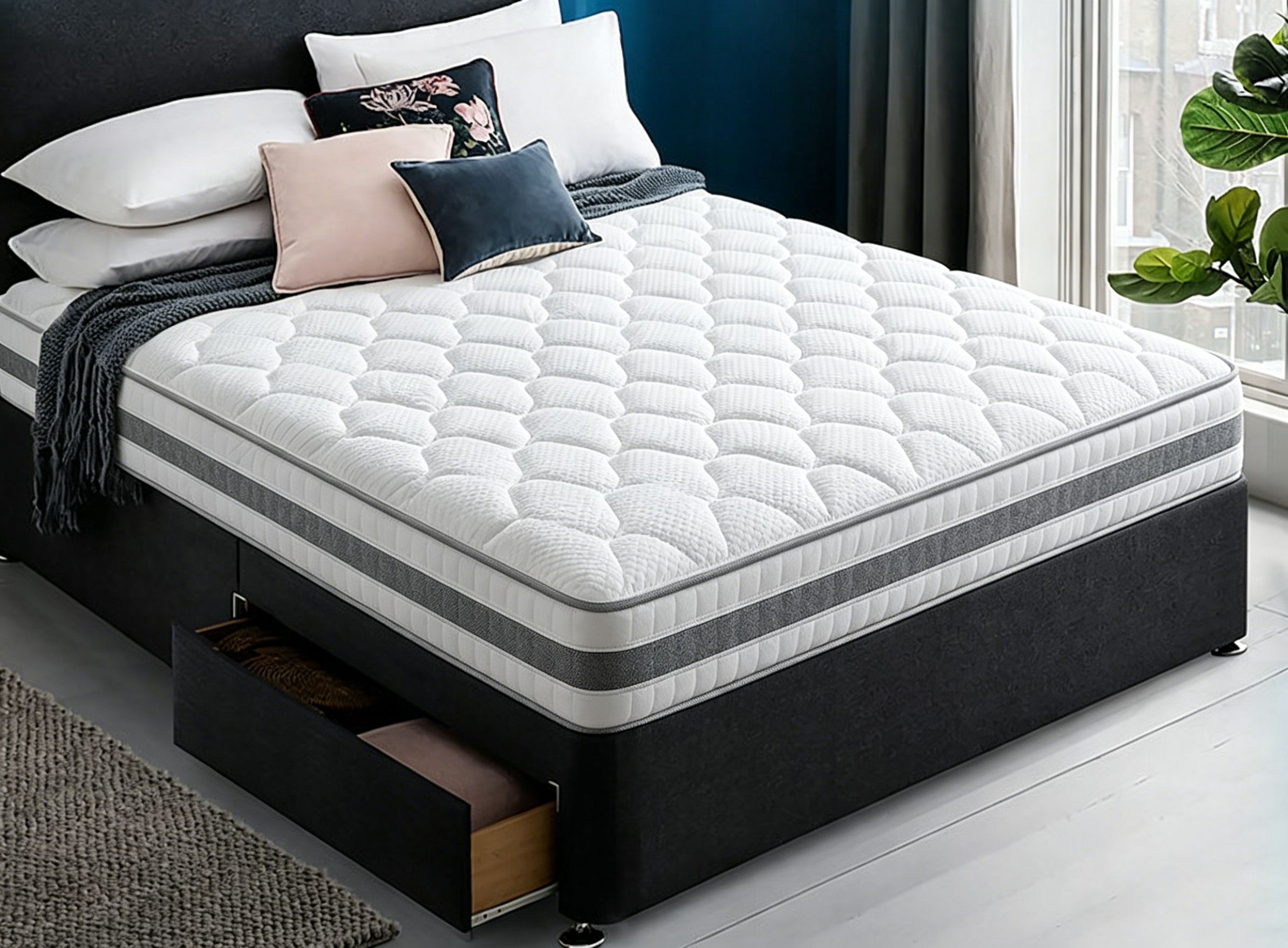 Matelas en mousse 2 couches, 4 largeurs disponibles 90/140/160/180 cm, hauteur 25 cm, certifiée Oeko-Tex Standard 100, hypoallergénique, équilibre douceur et soutien, pour lit simple et double - image 4