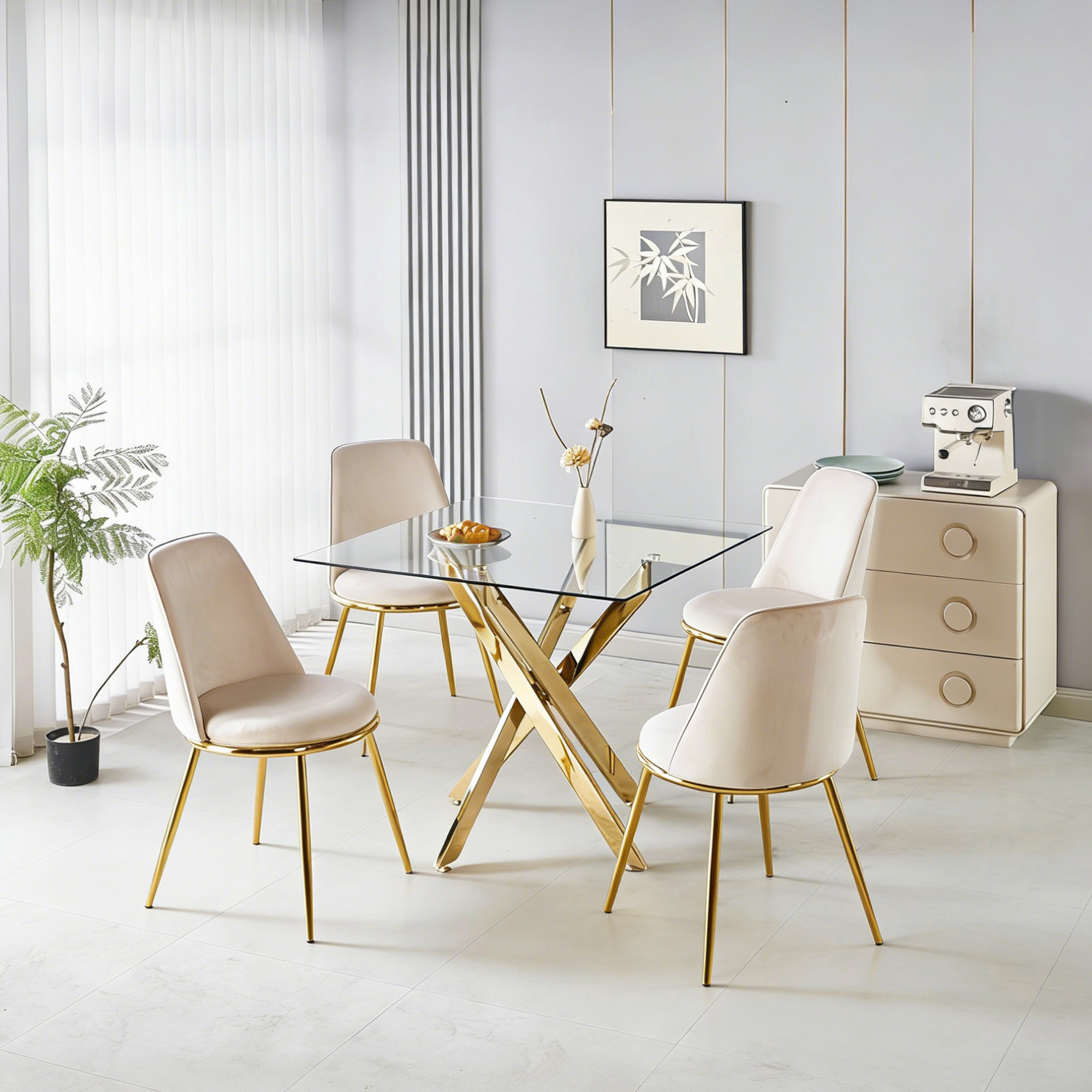 Vue principale du ensemble table et chaises