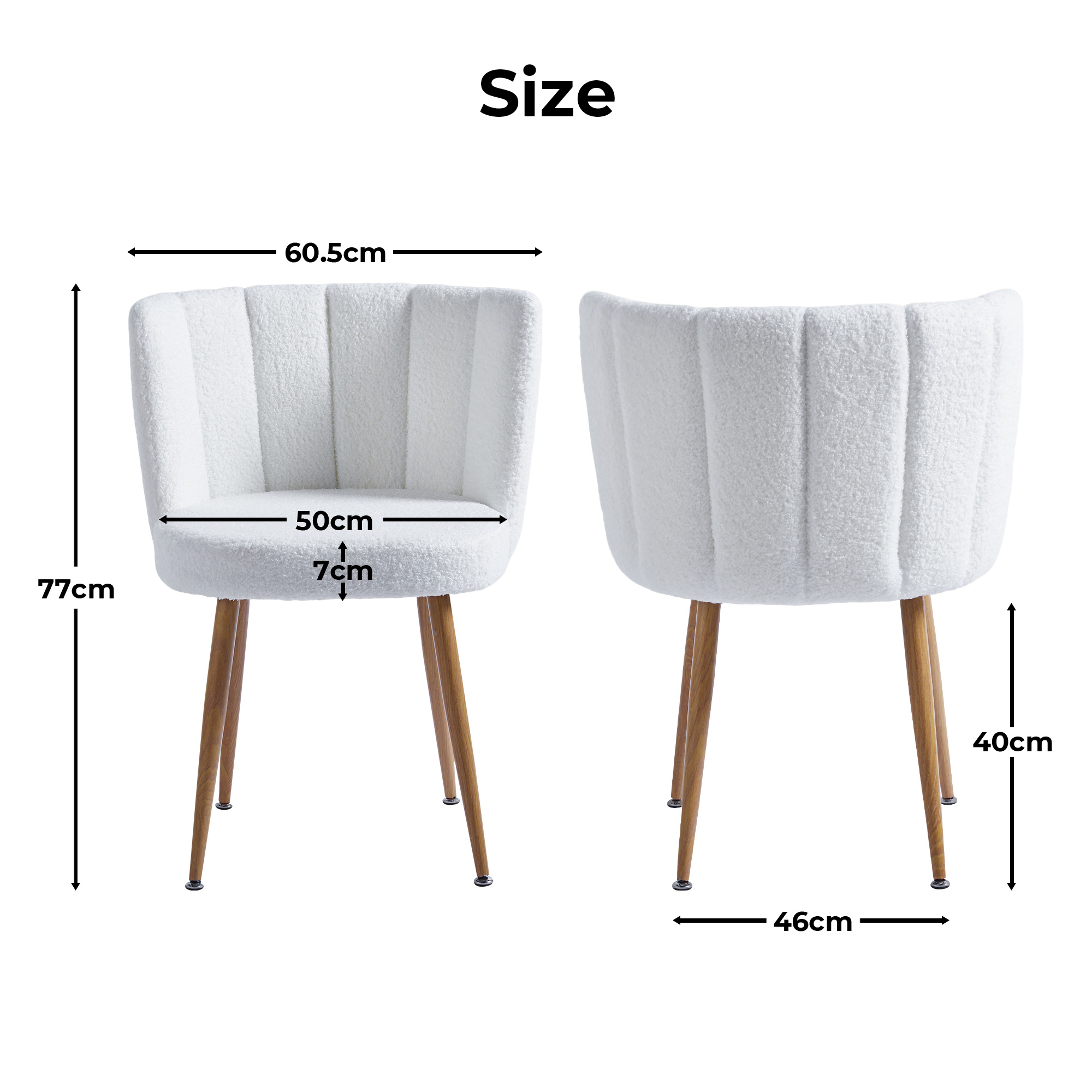 Dimensions du chaise de salle à manger