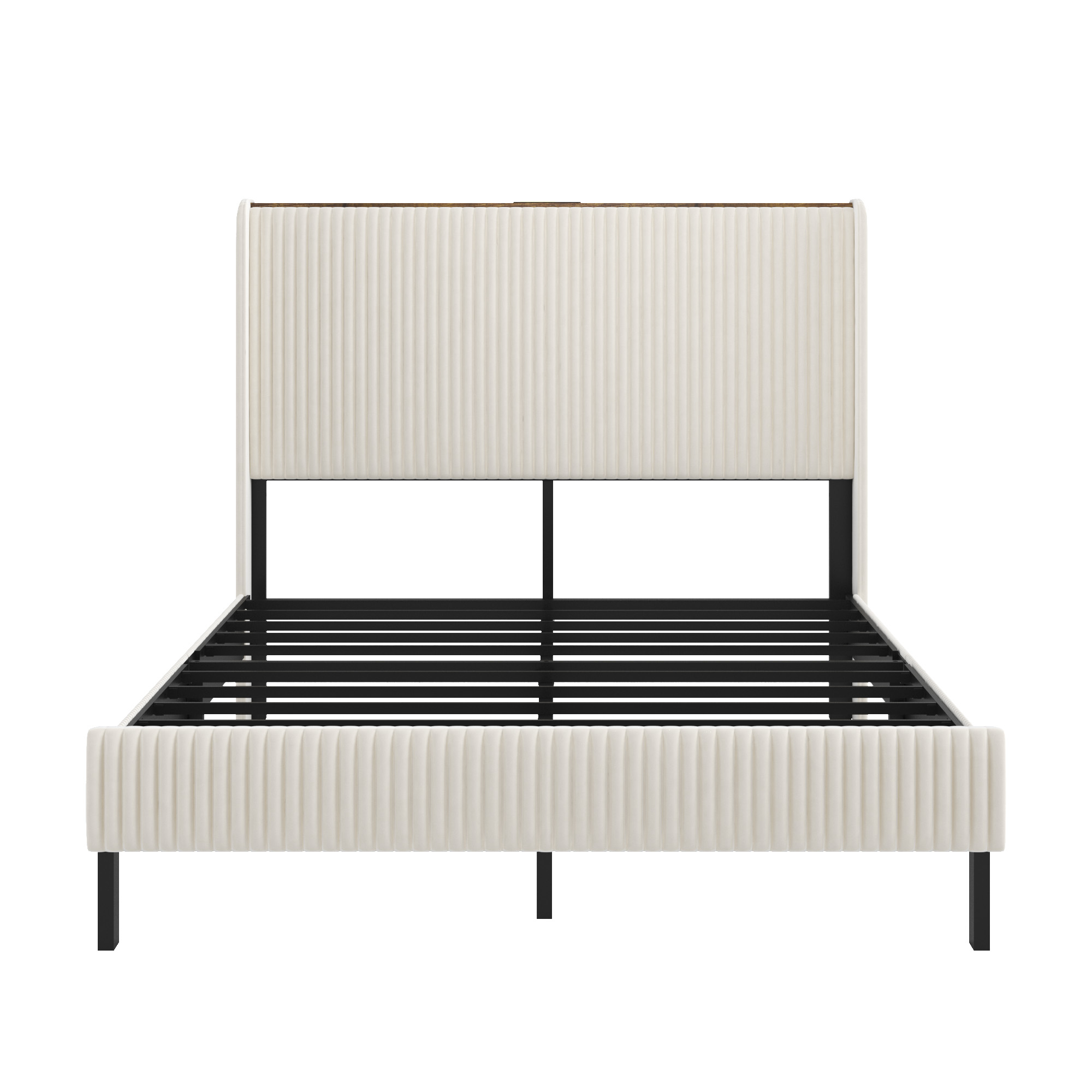 Bettrahmen160*200 gepolstertes Plattformbett mit S