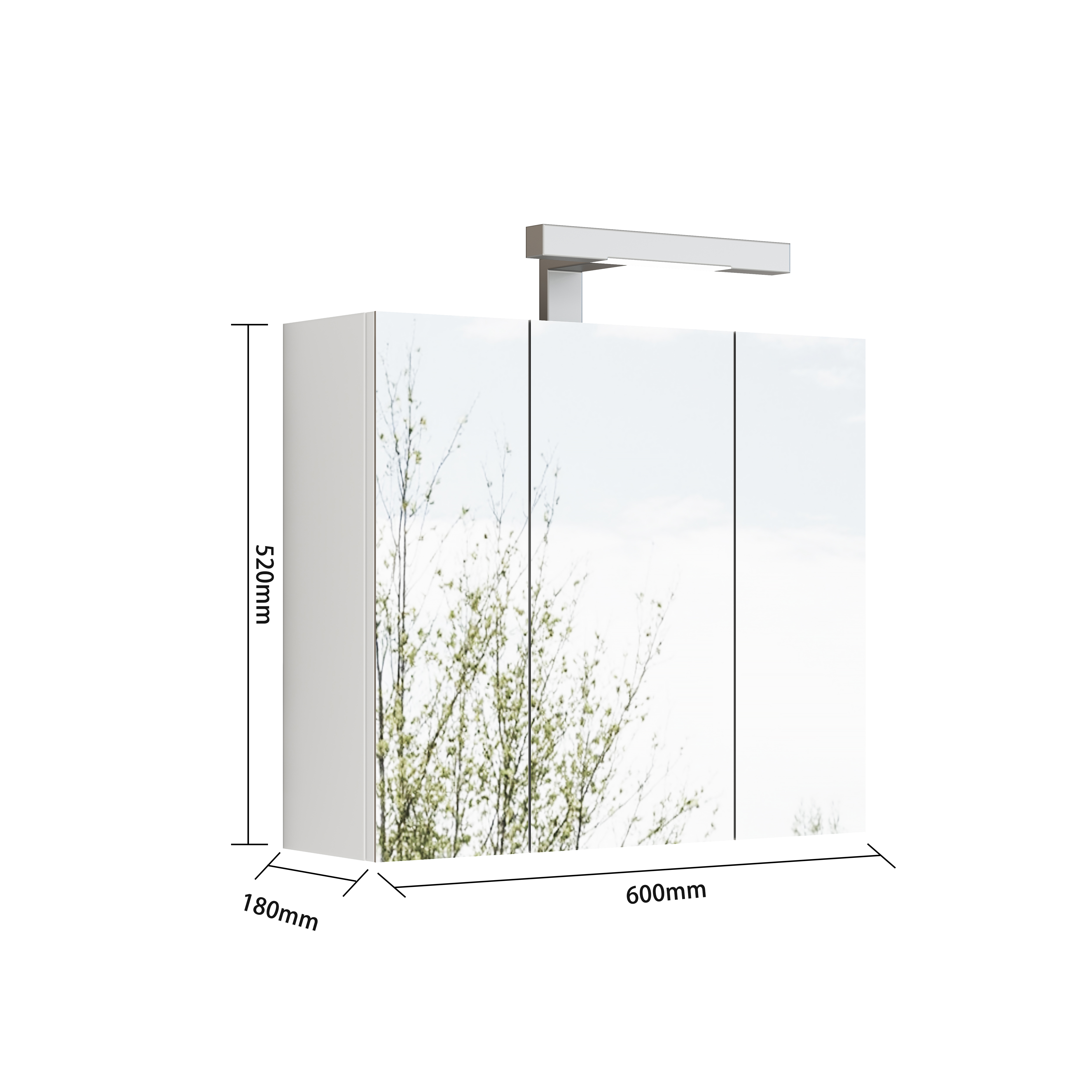 Armoire de toilette avec miroir, hauteur réglable, éclairage led, prises et recharge intégrées, 60 x 16 x 70 cm, verre et MDF, blanc - vue 5