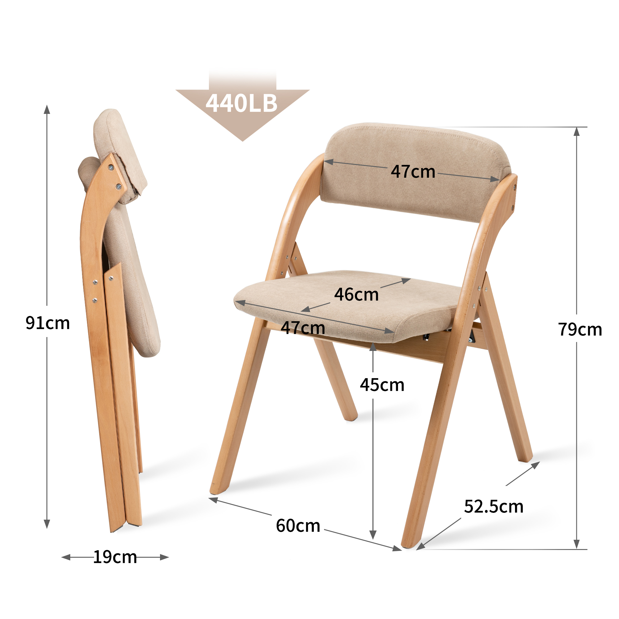 Dimensions du chaise de salle à manger