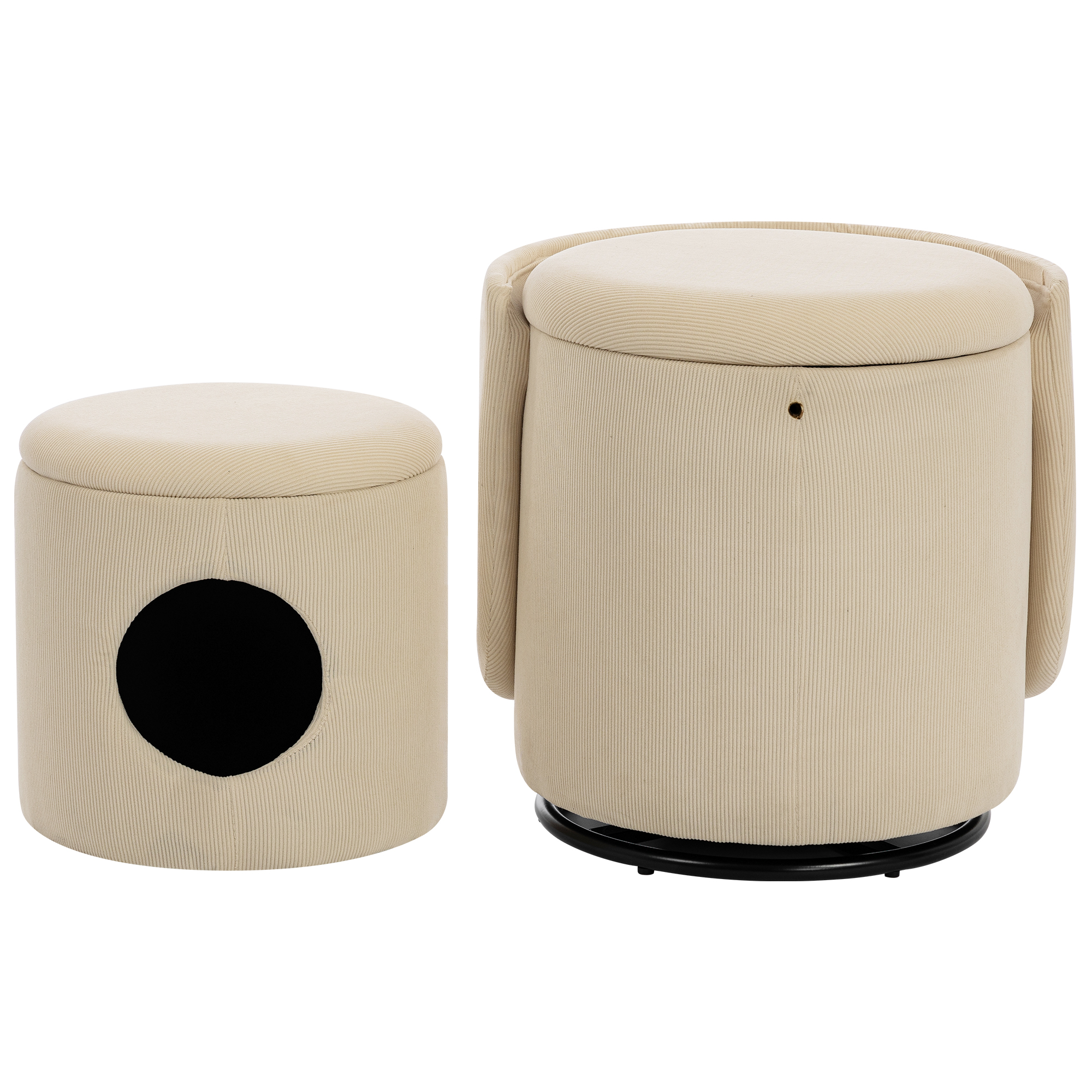 Fauteuil tonneau velours