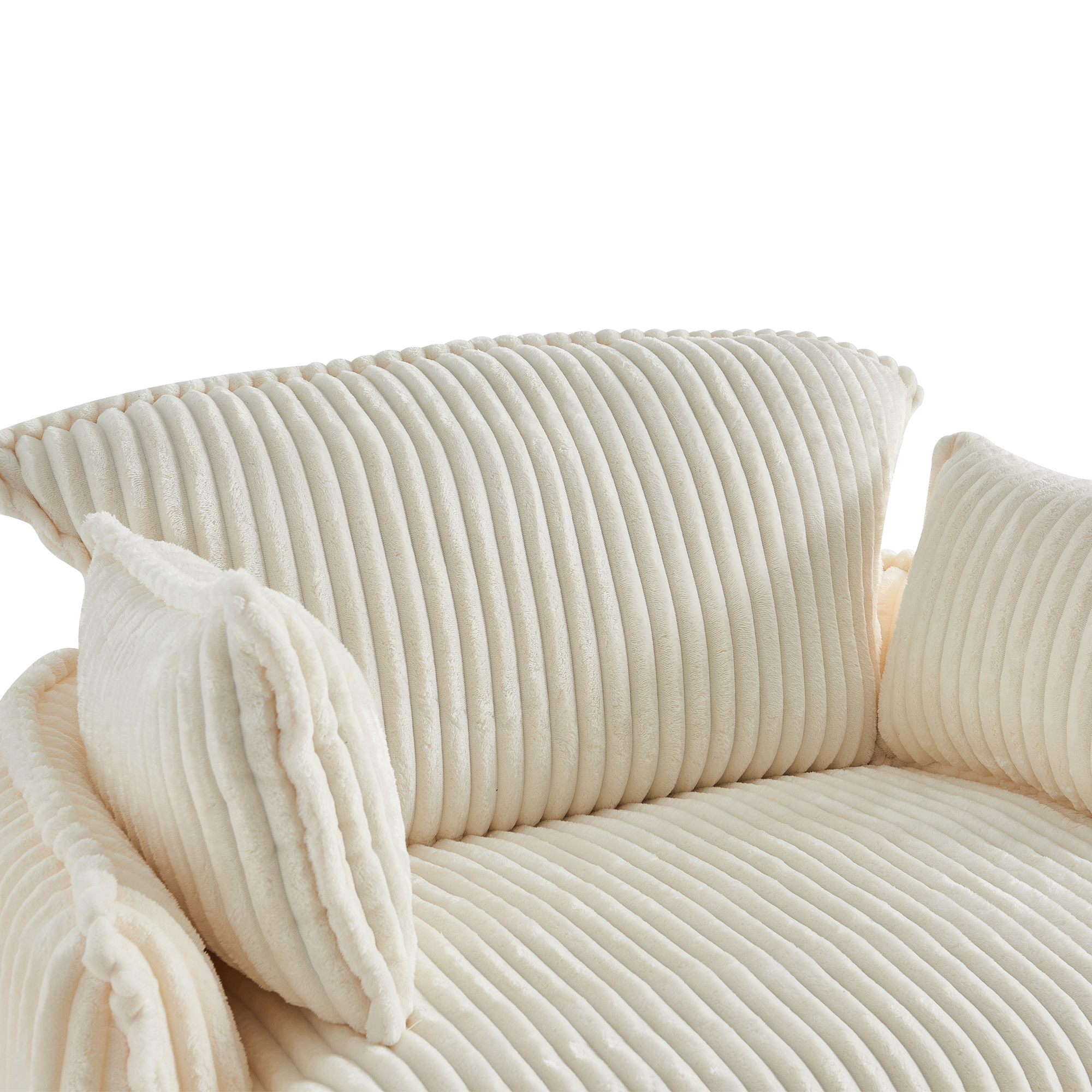Fauteuil compact en velours côtelé avec repose-pieds, livré compressé, sans montage, tissu durable anti-boulochage, pour salon et chambre, confort quotidien, gain de place, usage immédiat, design chaleureux - image 5