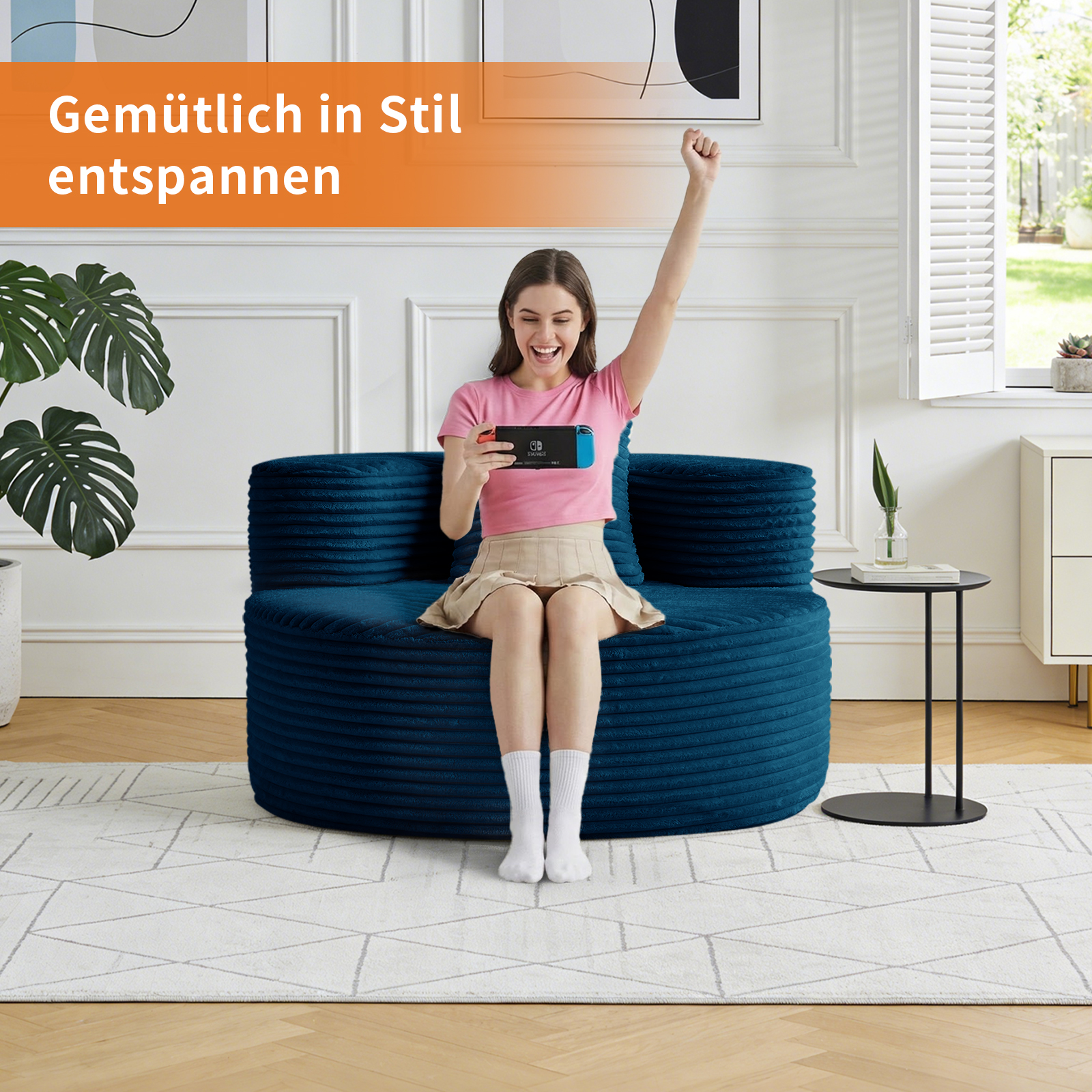 Plüsch Kordstoff Cloud Couch Sitzsack für Erwachse