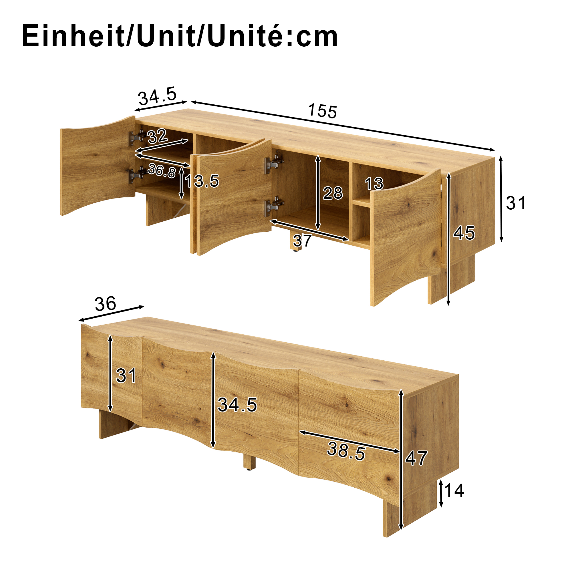 Dimensions du meuble TV