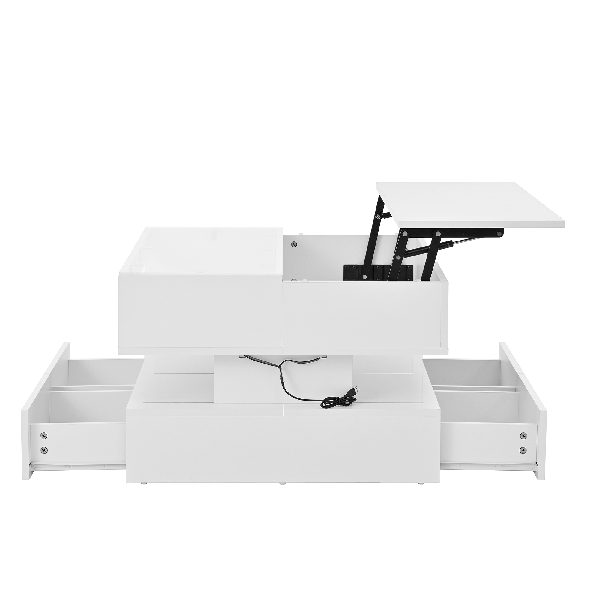 table basse en position plateau relevé