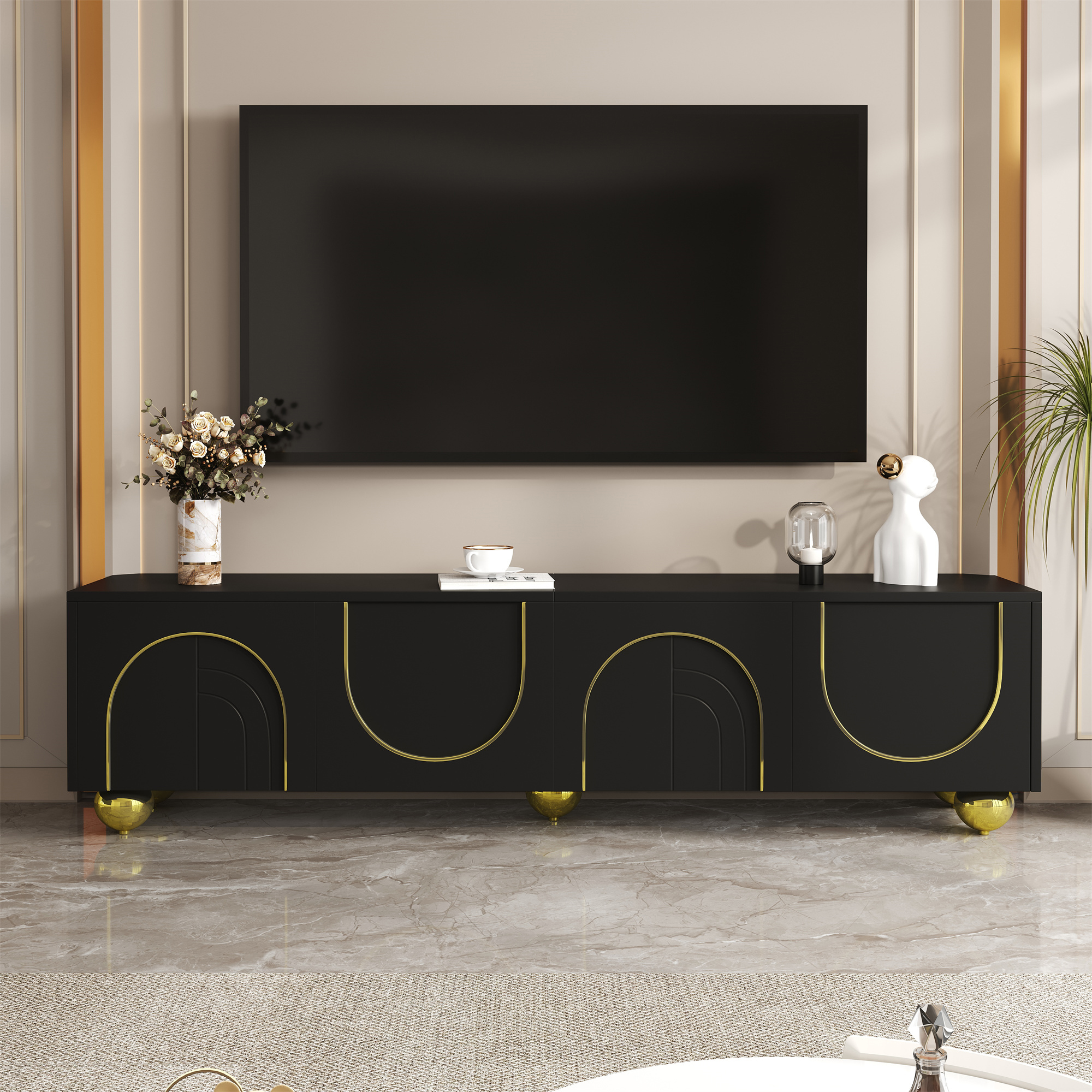 Détail du meuble TV